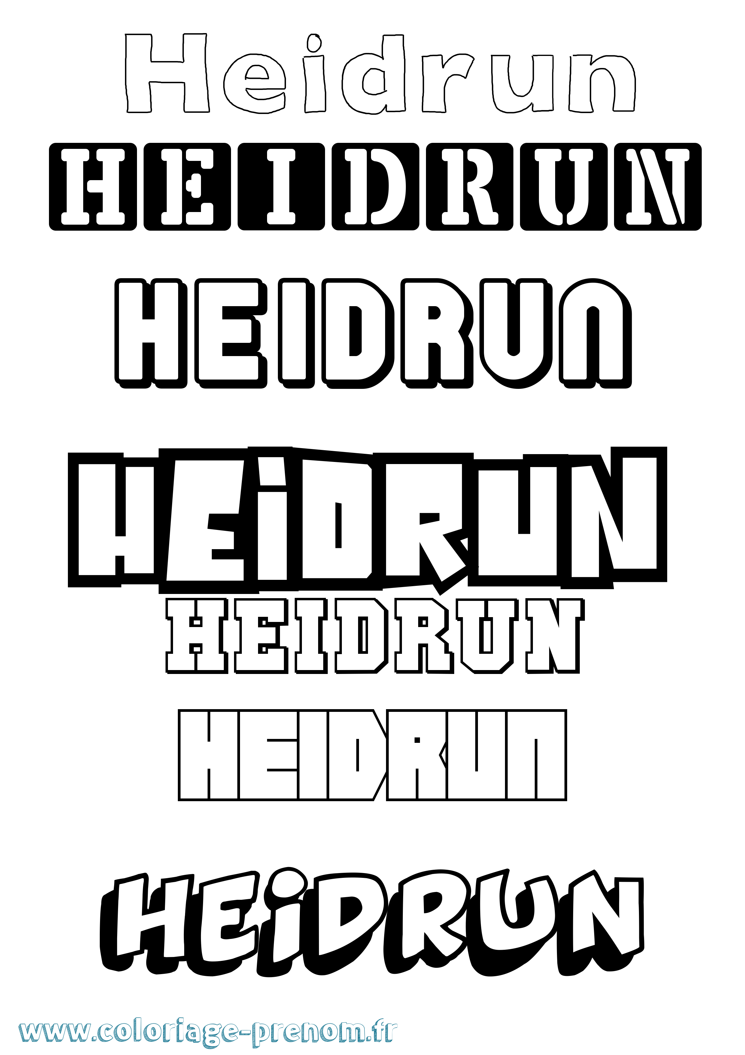 Coloriage prénom Heidrun Simple