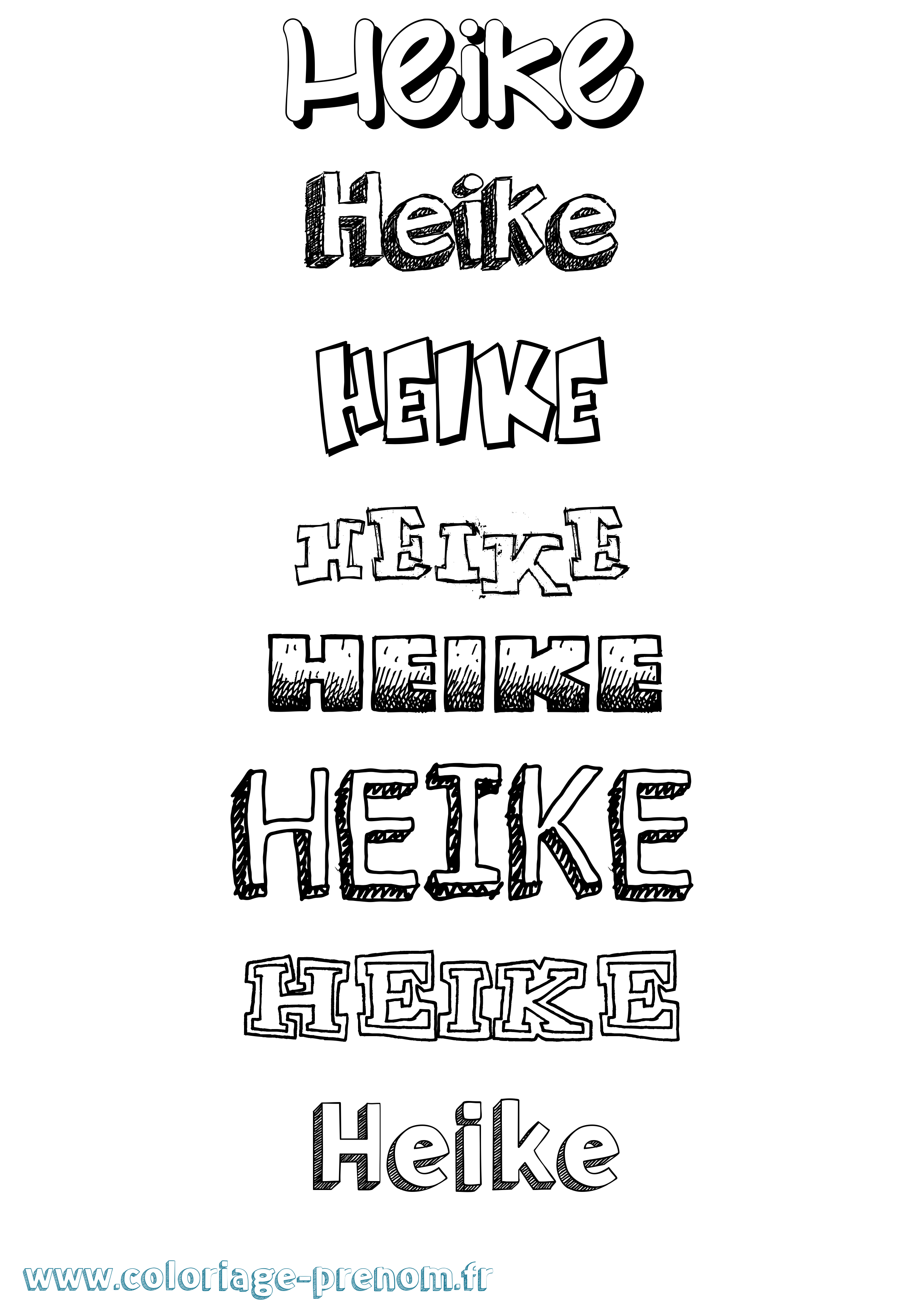 Coloriage prénom Heike Dessiné