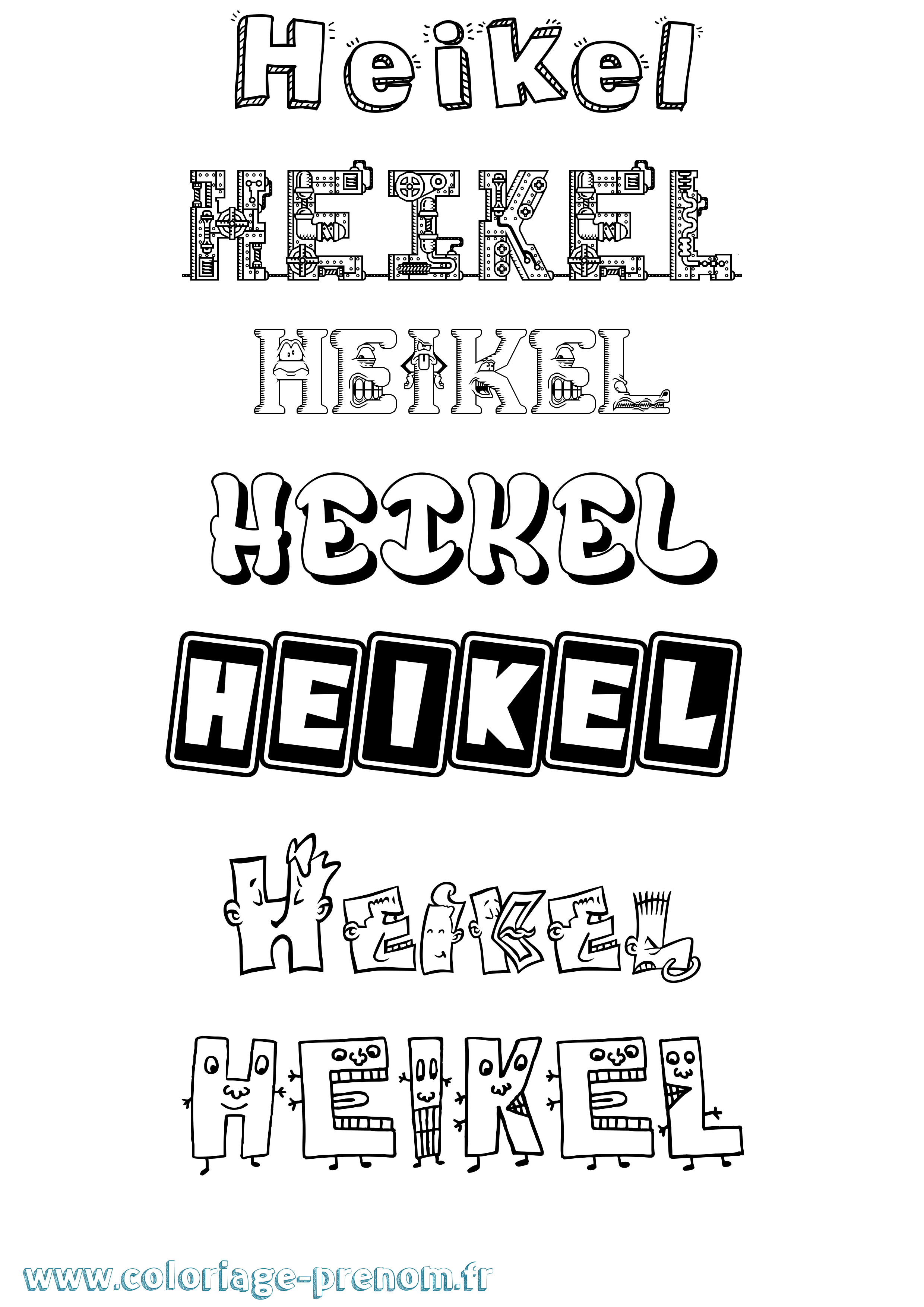 Coloriage prénom Heikel Fun