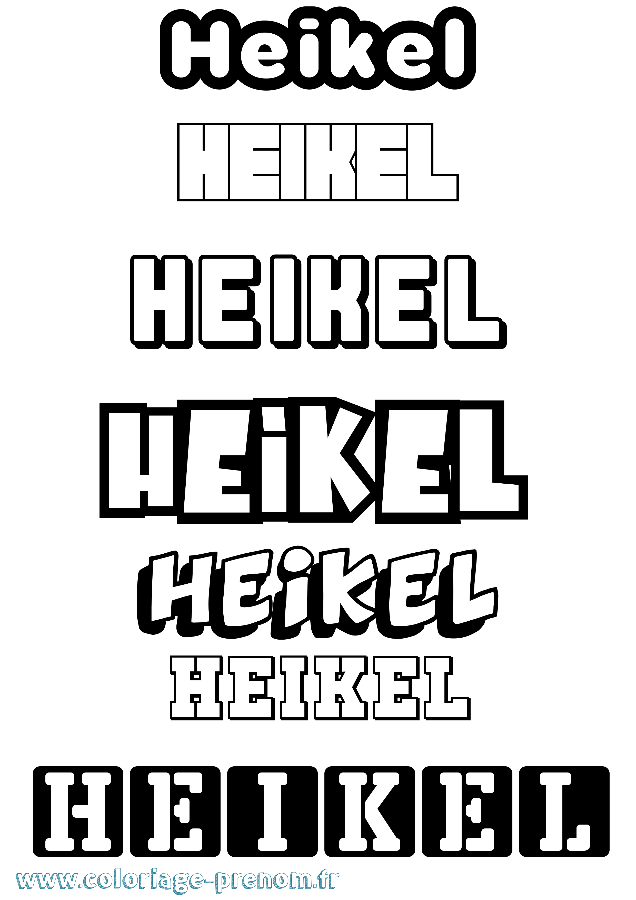 Coloriage prénom Heikel Simple