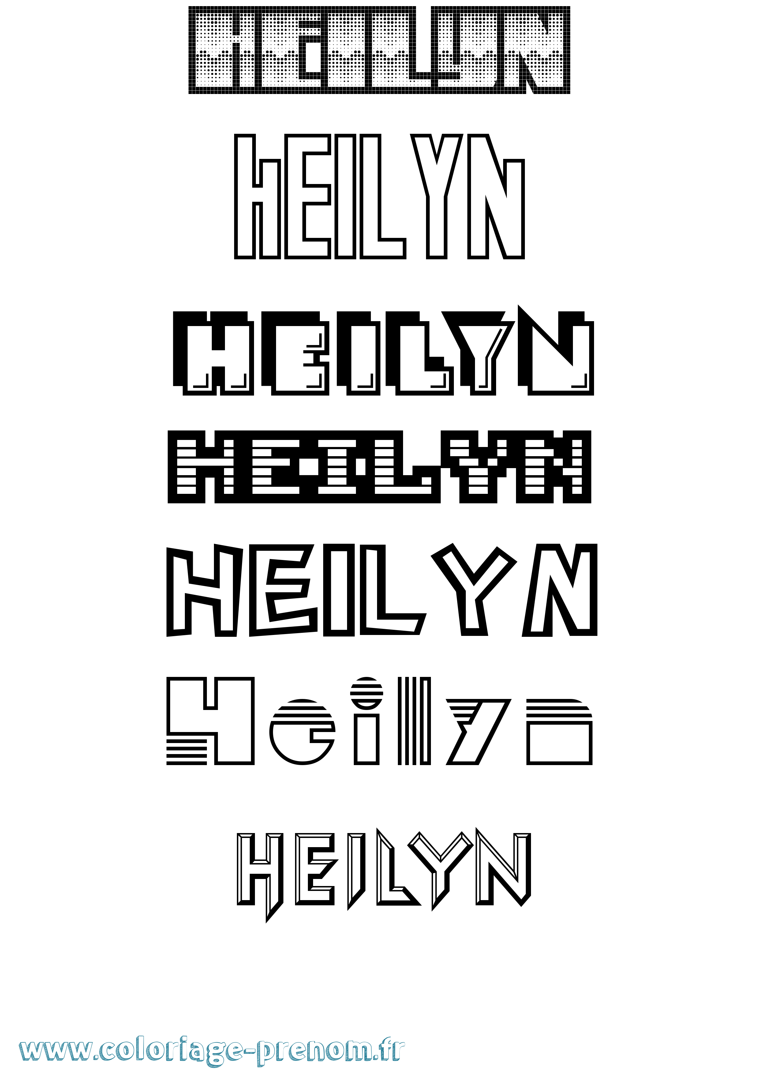 Coloriage prénom Heilyn Jeux Vidéos
