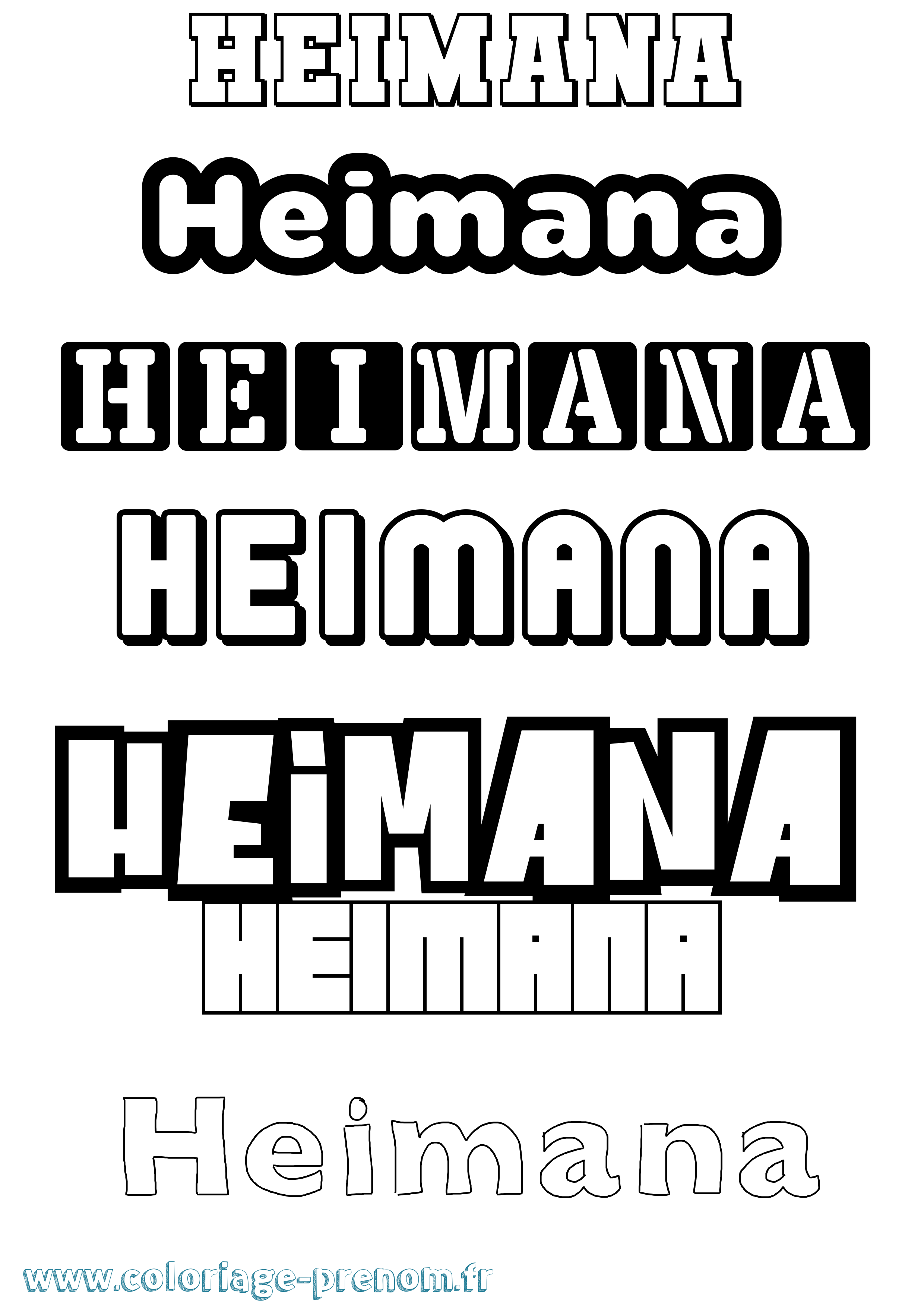 Coloriage prénom Heimana Simple