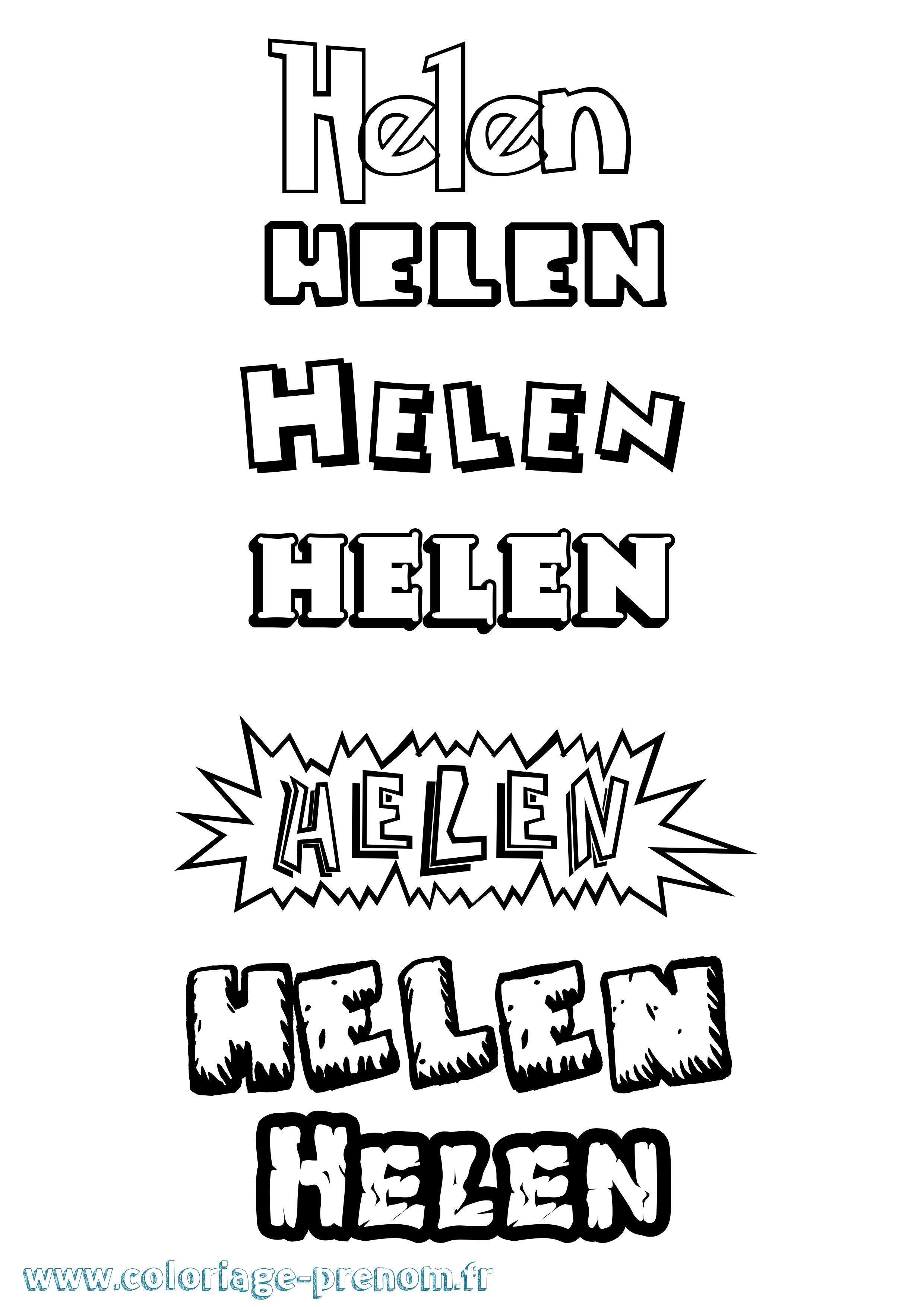 Coloriage Helen Dessin Animé Coloriage prénom Helen Dessin Animé