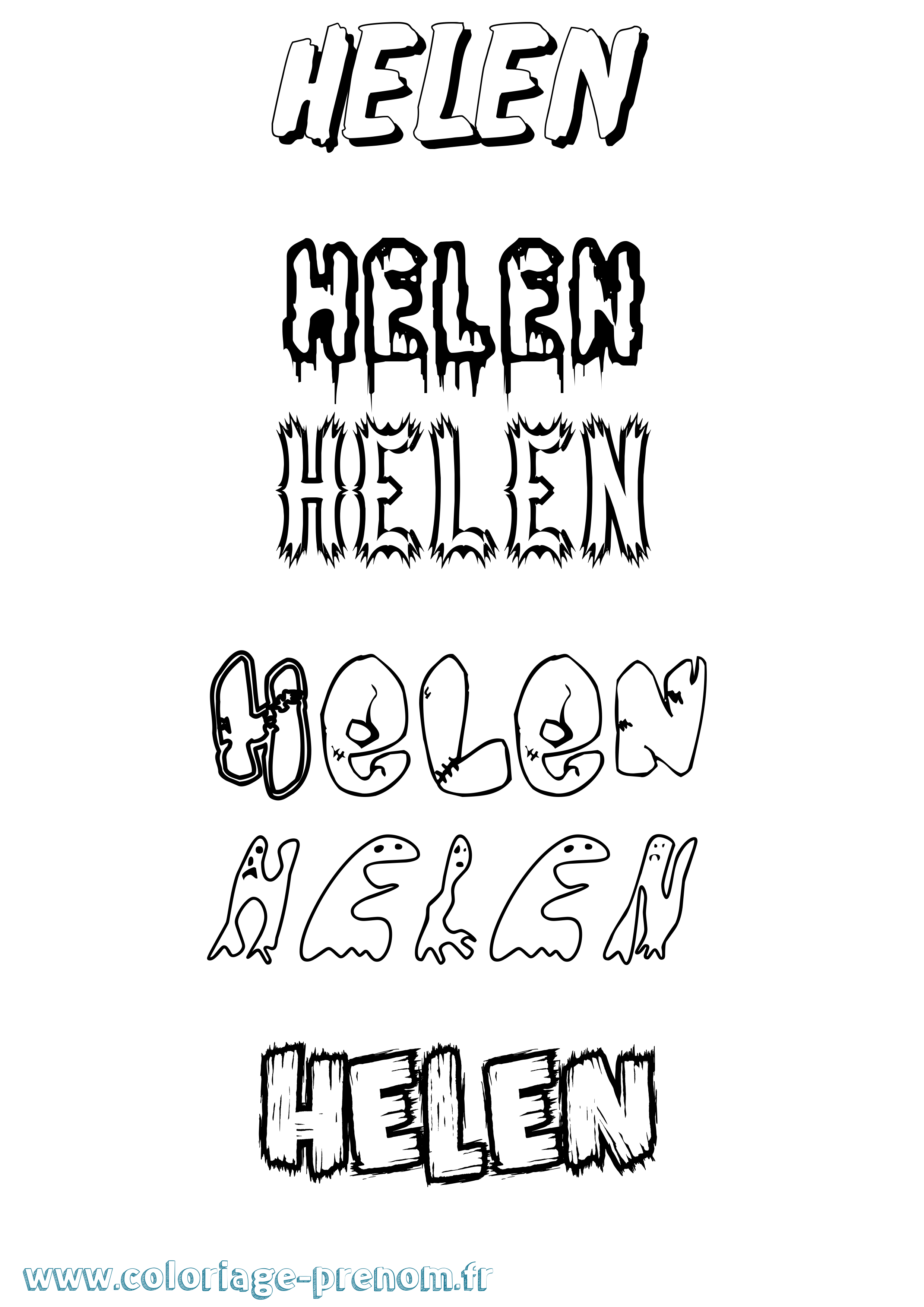 Coloriage Helen Frisson Coloriage prénom Helen Frisson