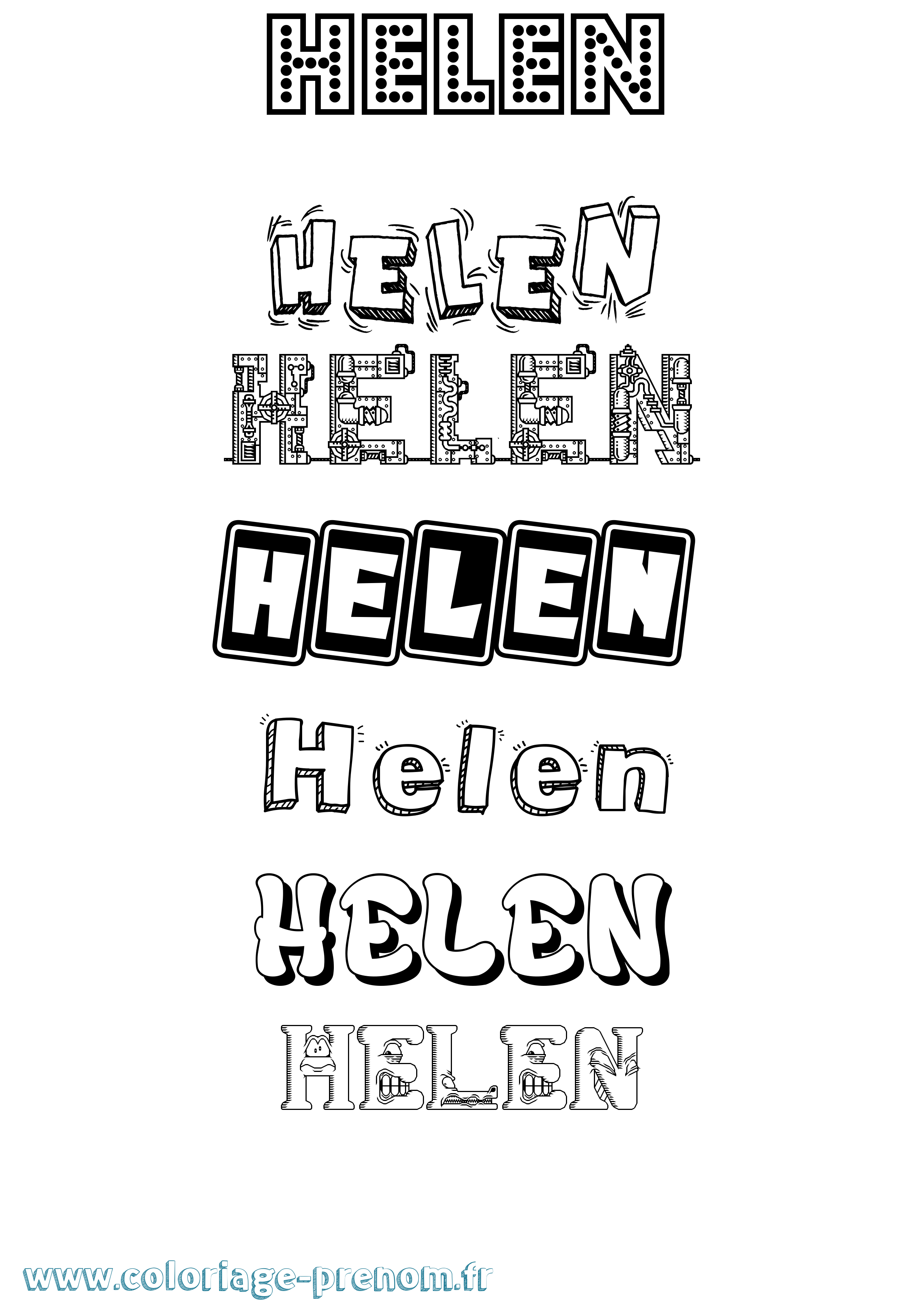 Coloriage Helen Fun Coloriage prénom Helen Fun