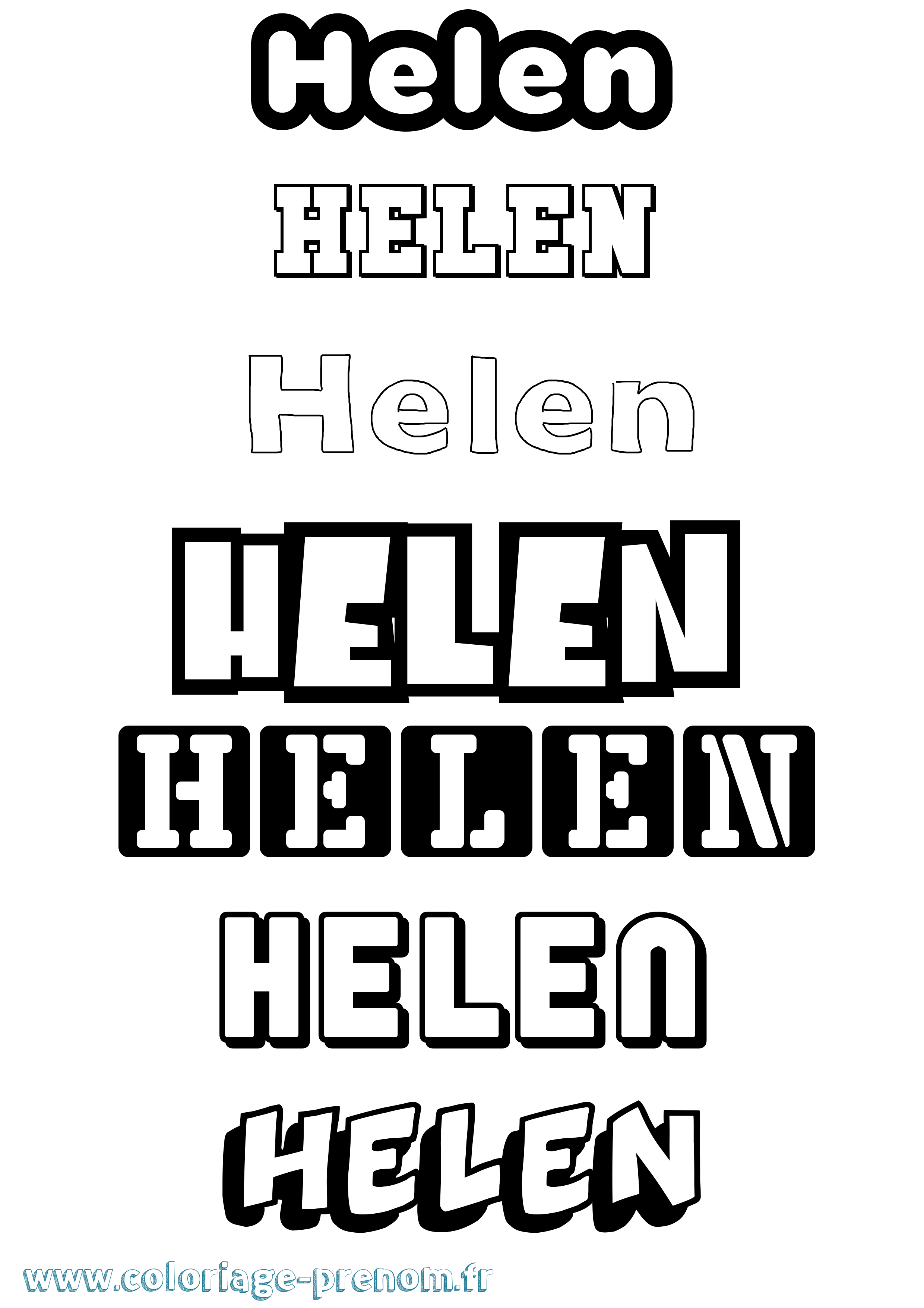 Coloriage Helen Simple Coloriage prénom Helen Simple