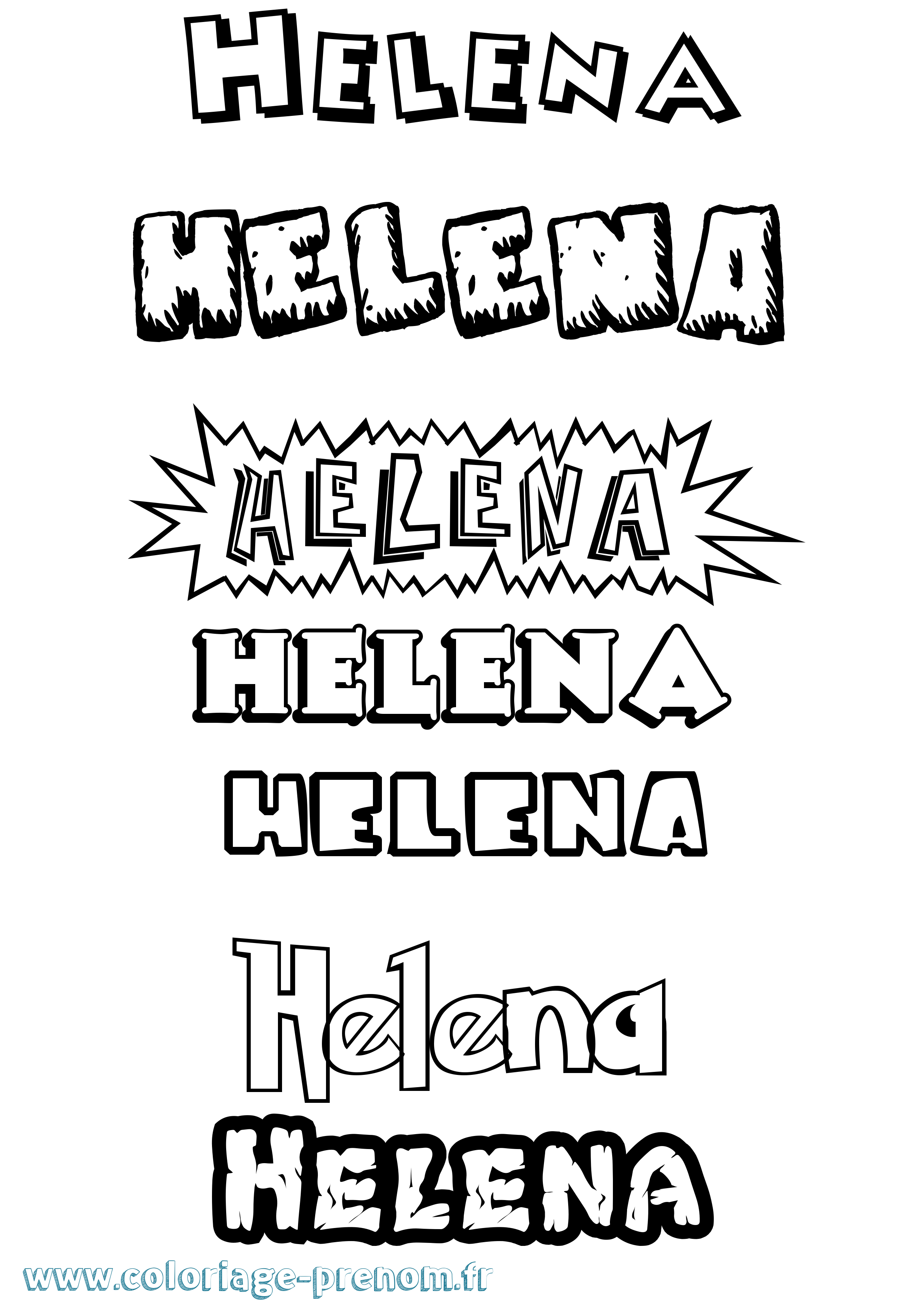 Coloriage prénom Helena Dessin Animé