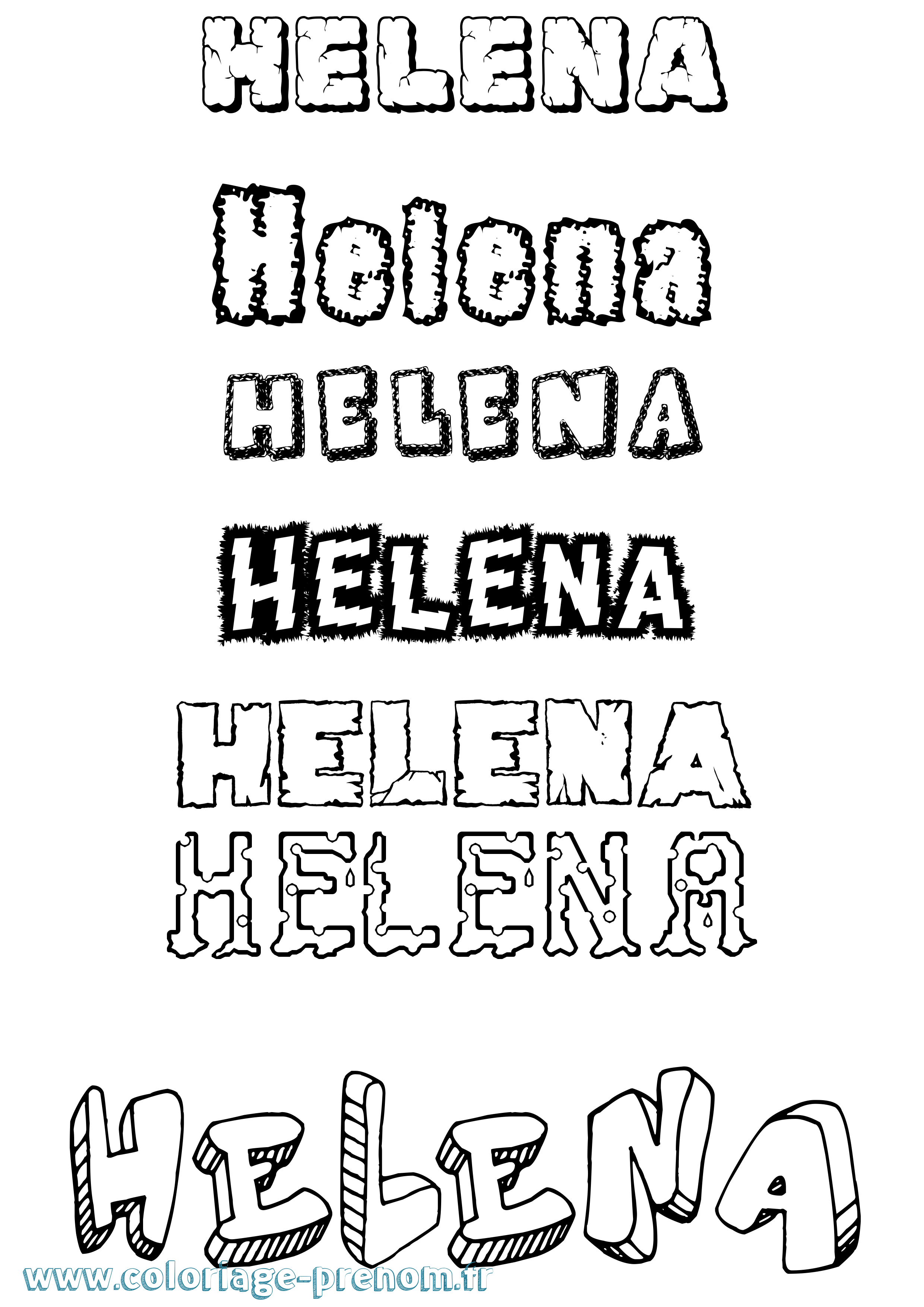 Coloriage prénom Helena Destructuré