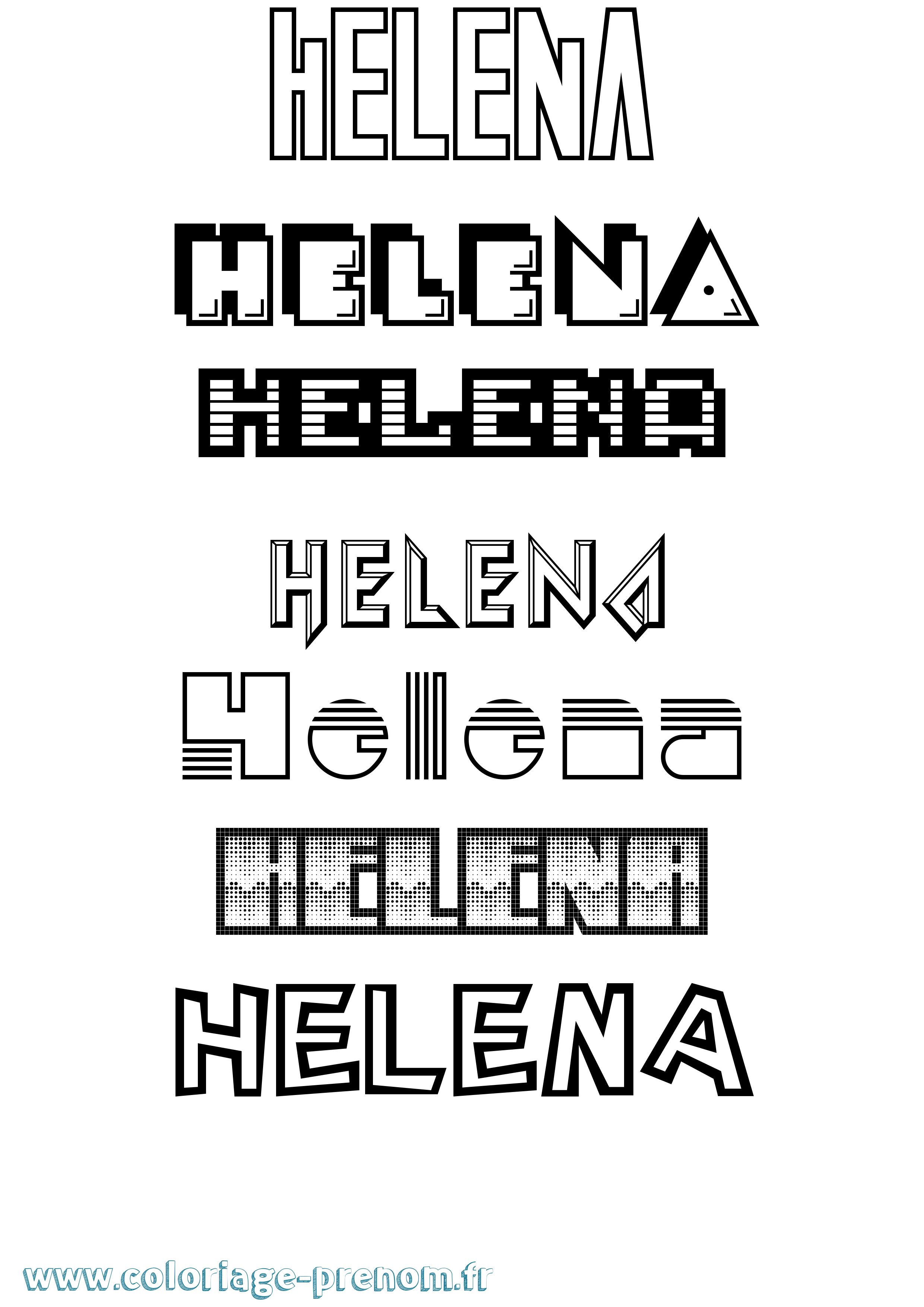 Coloriage prénom Helena Jeux Vidéos