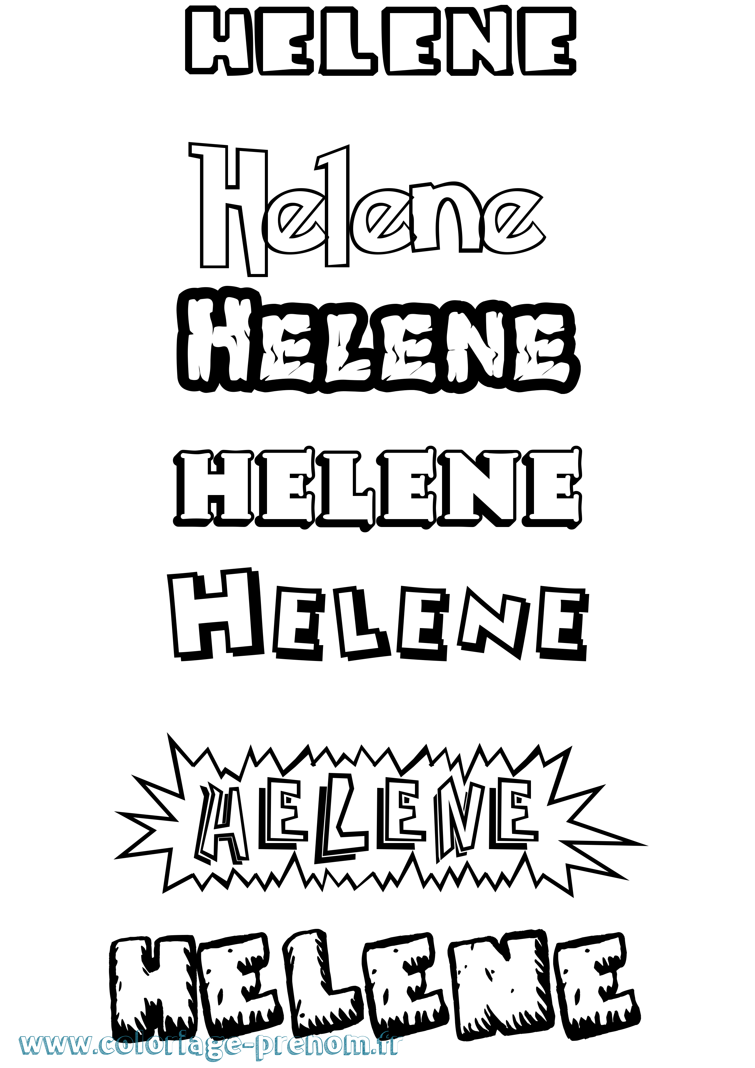 Coloriage prénom Helene Dessin Animé