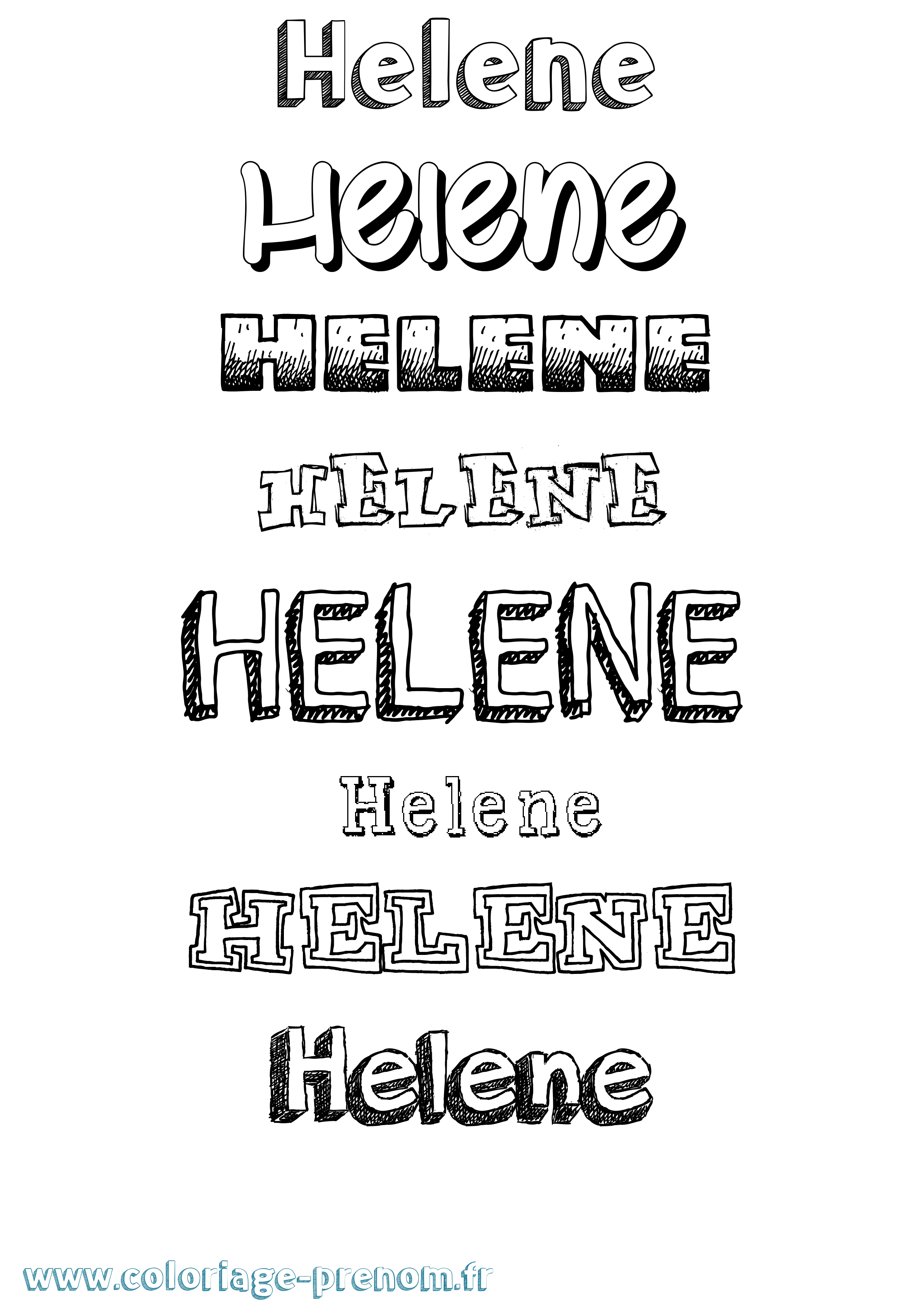 Coloriage prénom Helene Dessiné