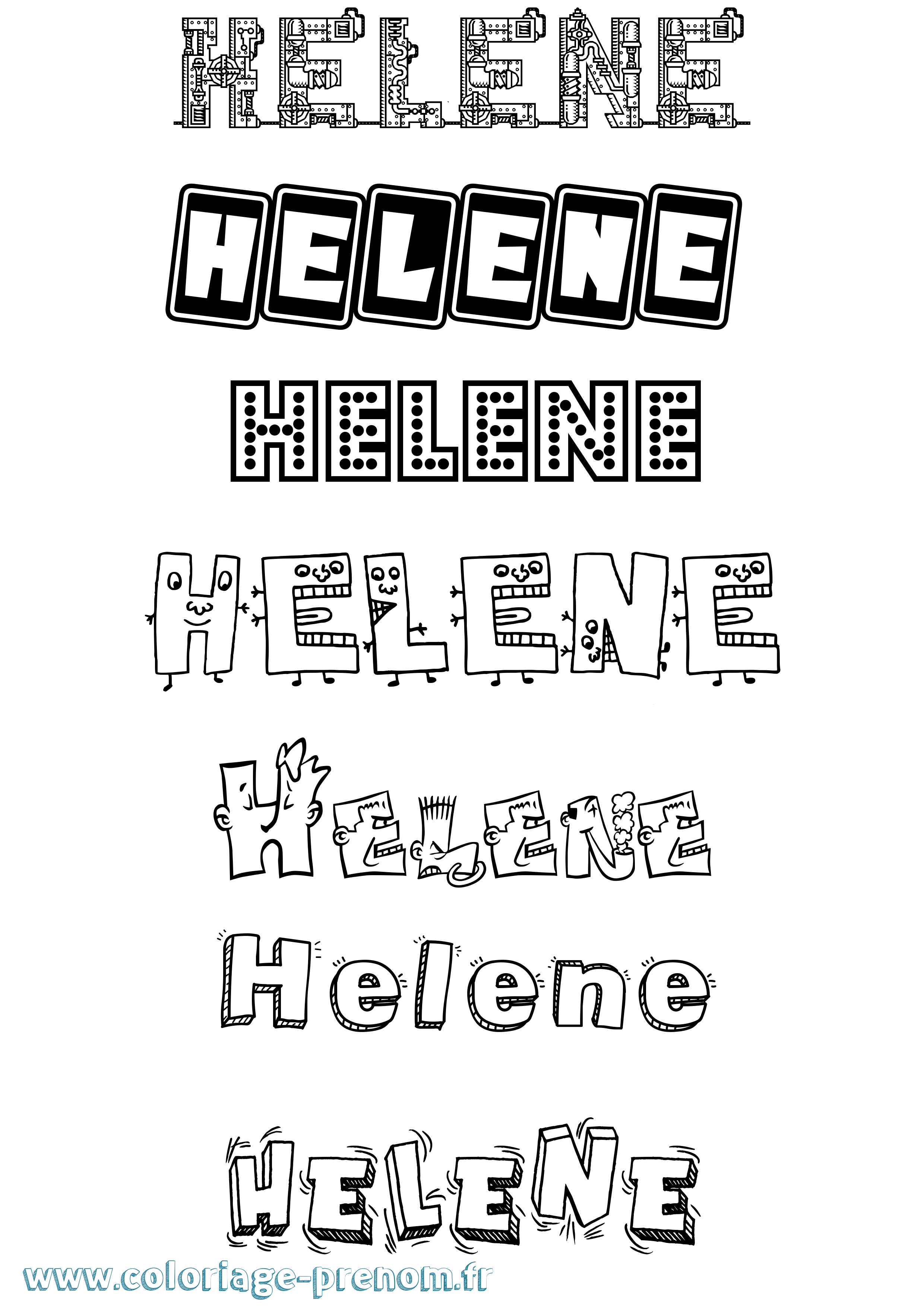 Coloriage prénom Helene Fun