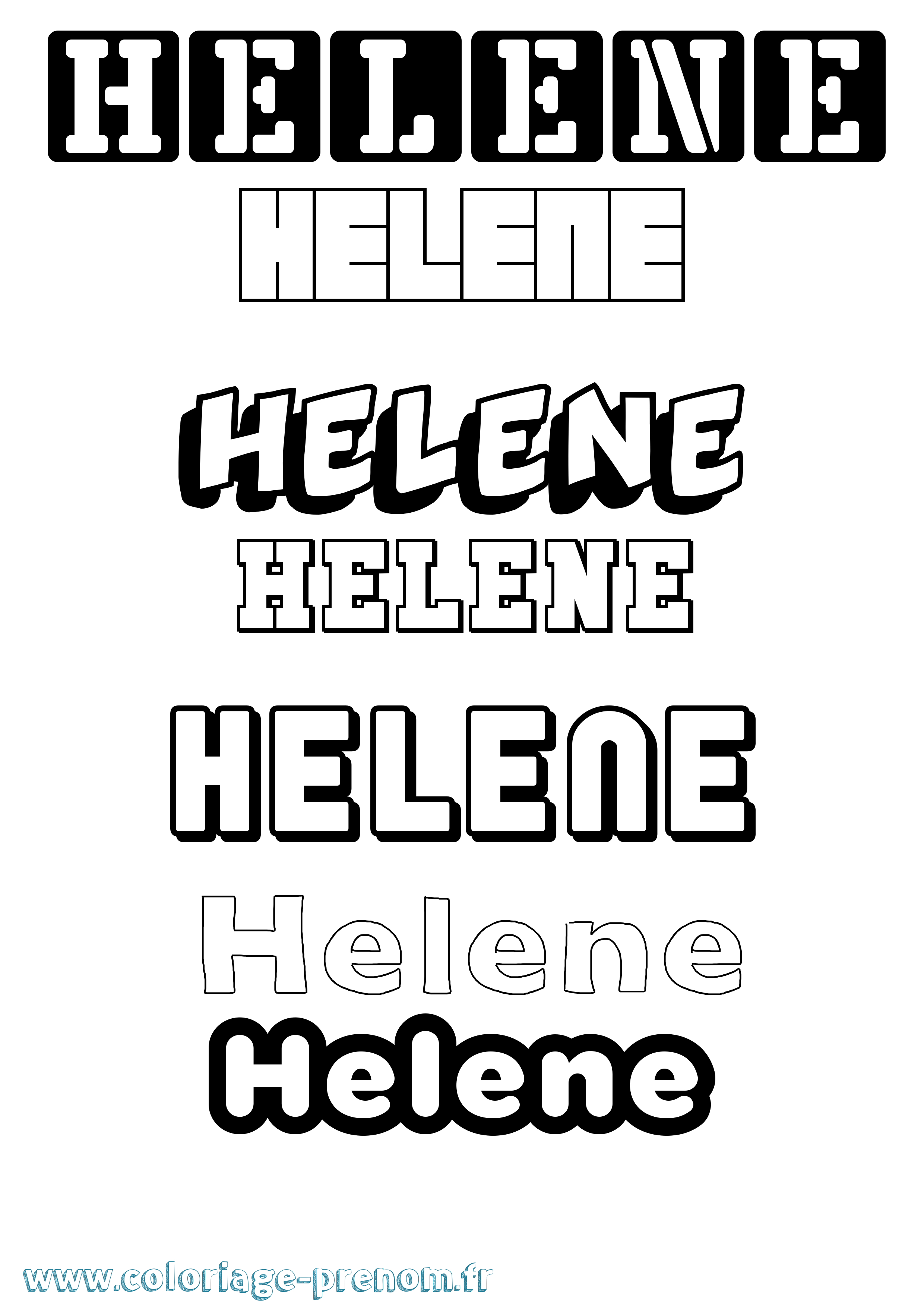 Coloriage prénom Helene Simple