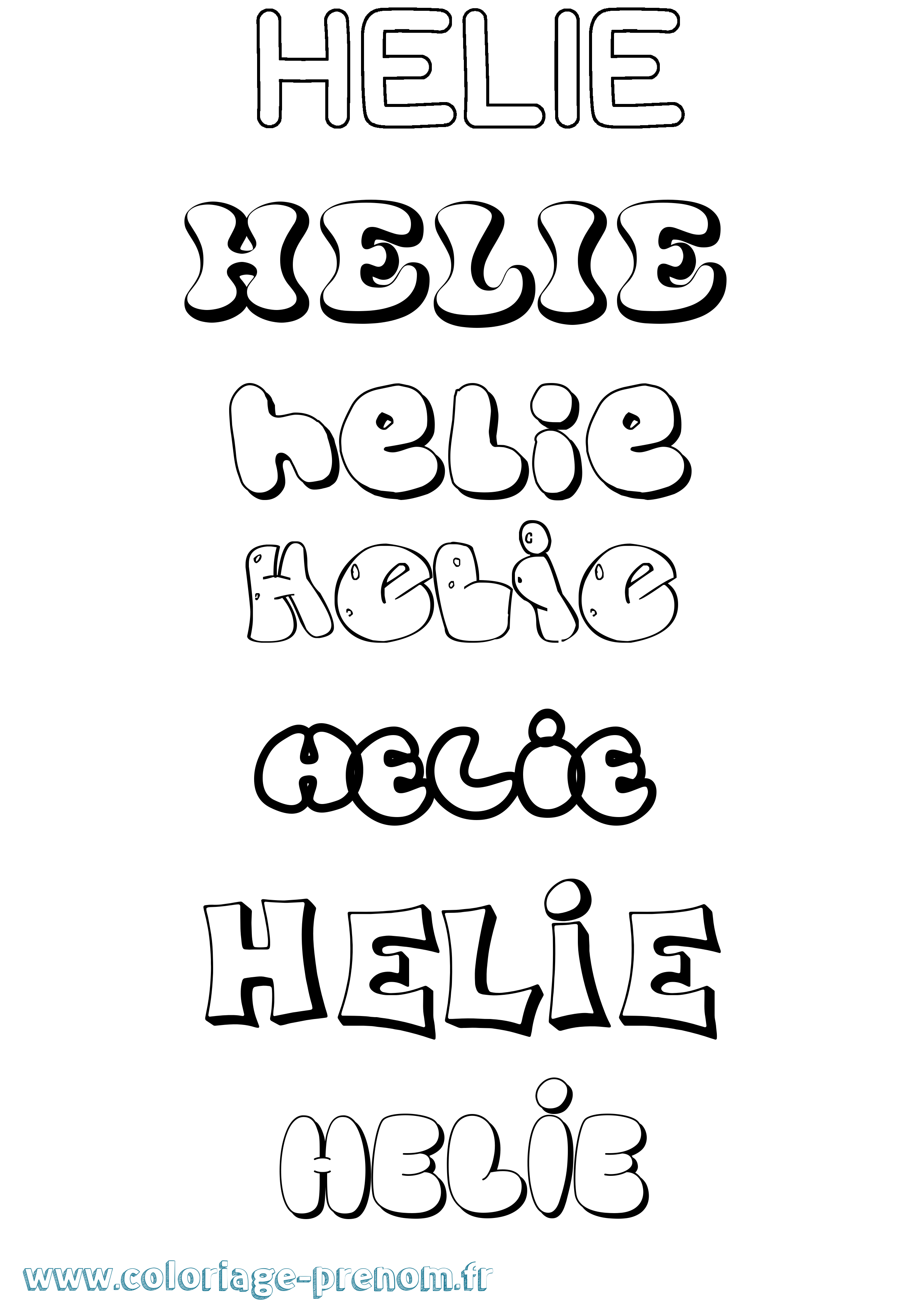 Coloriage Helie Coloriage prénom Helie