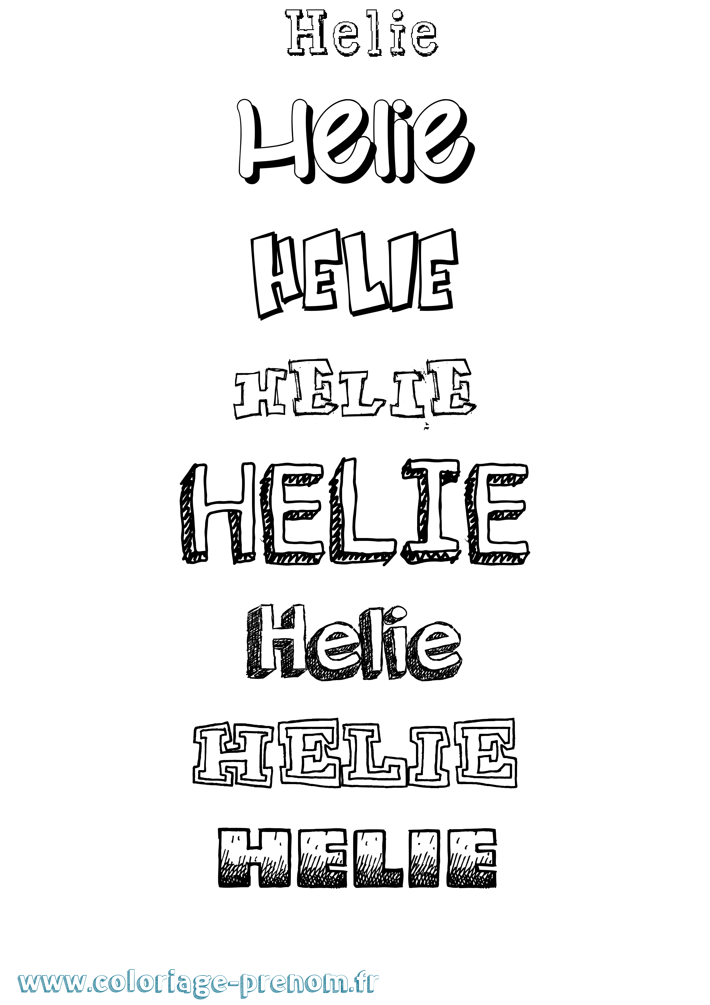 Coloriage Helie Coloriage prénom Helie
