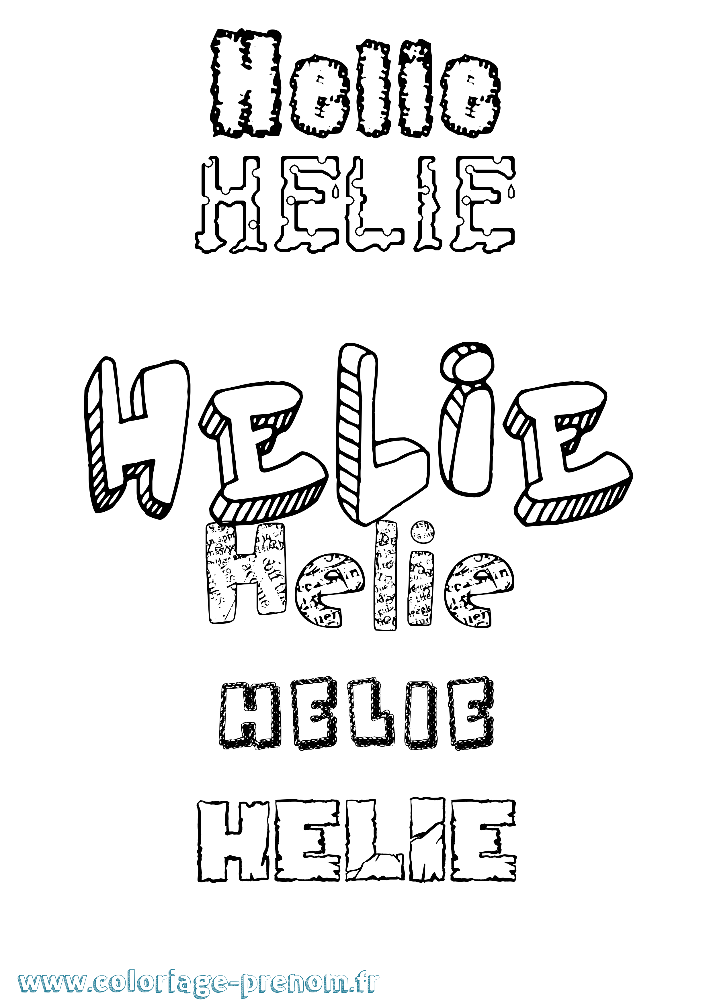 Coloriage Helie Coloriage prénom Helie