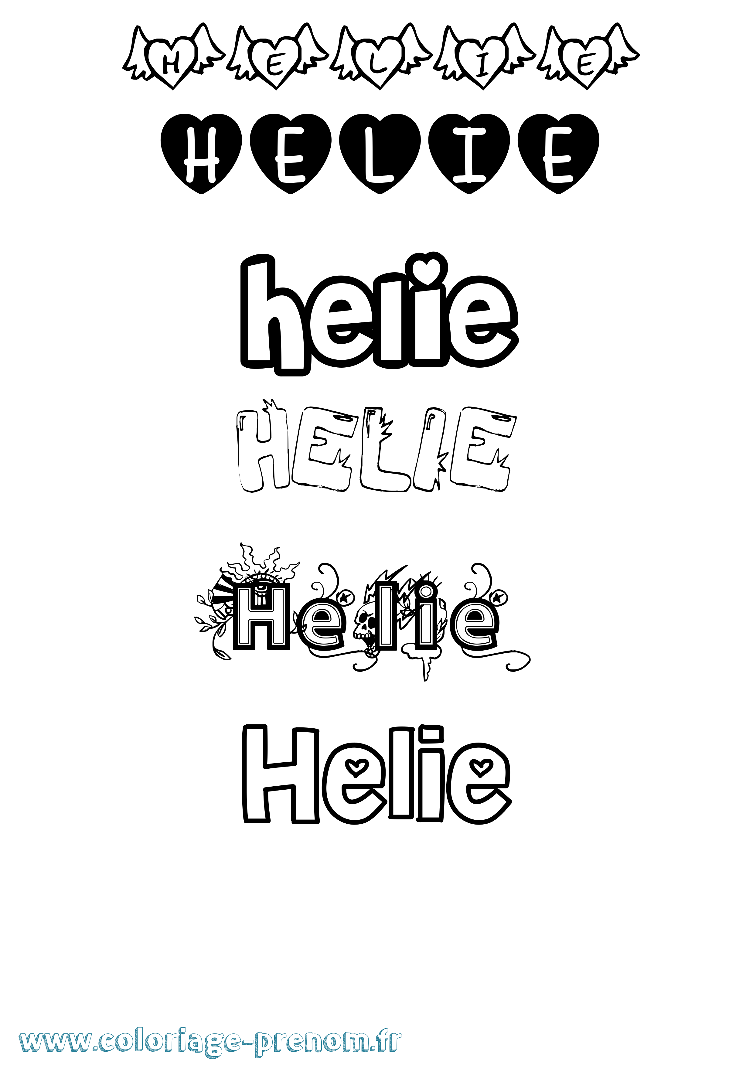 Coloriage Helie Coloriage prénom Helie