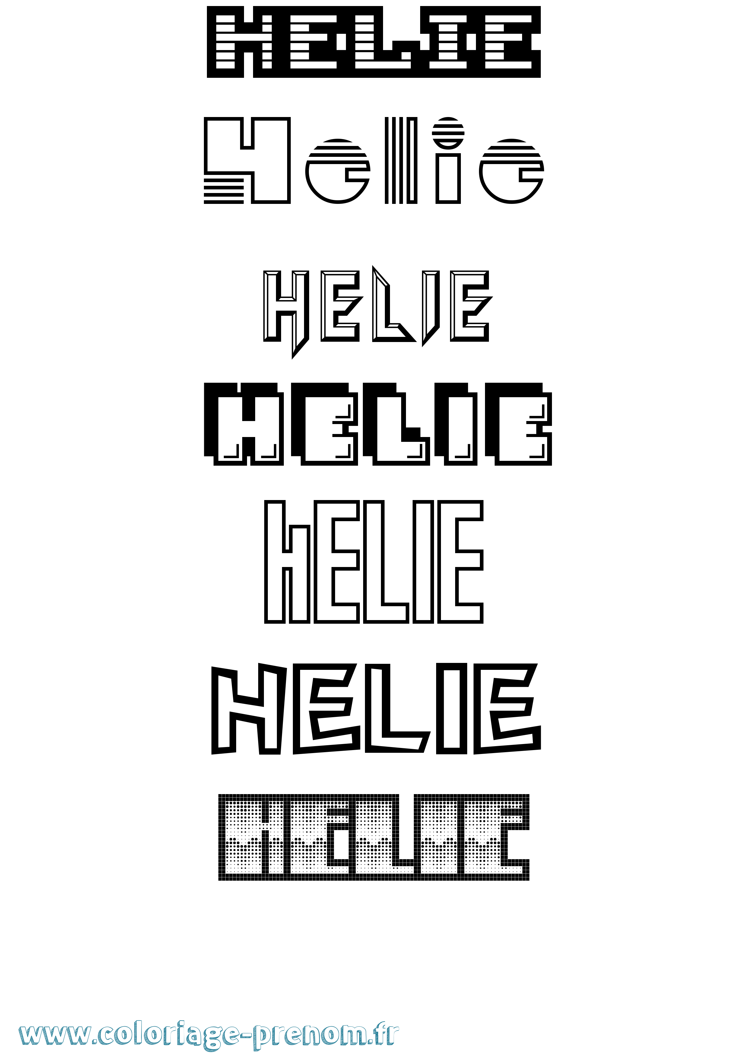 Coloriage Helie Coloriage prénom Helie