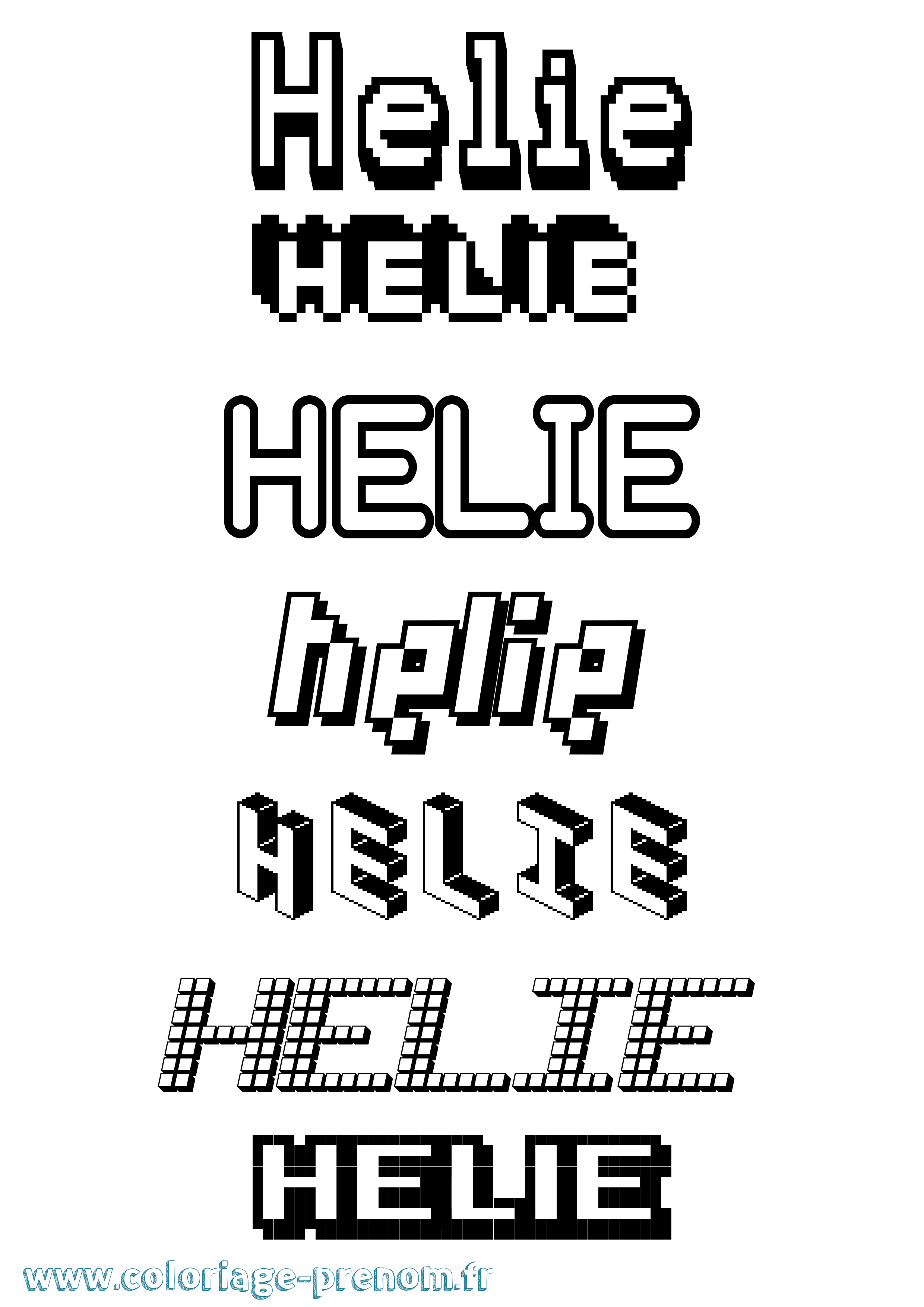 Coloriage Helie Coloriage prénom Helie