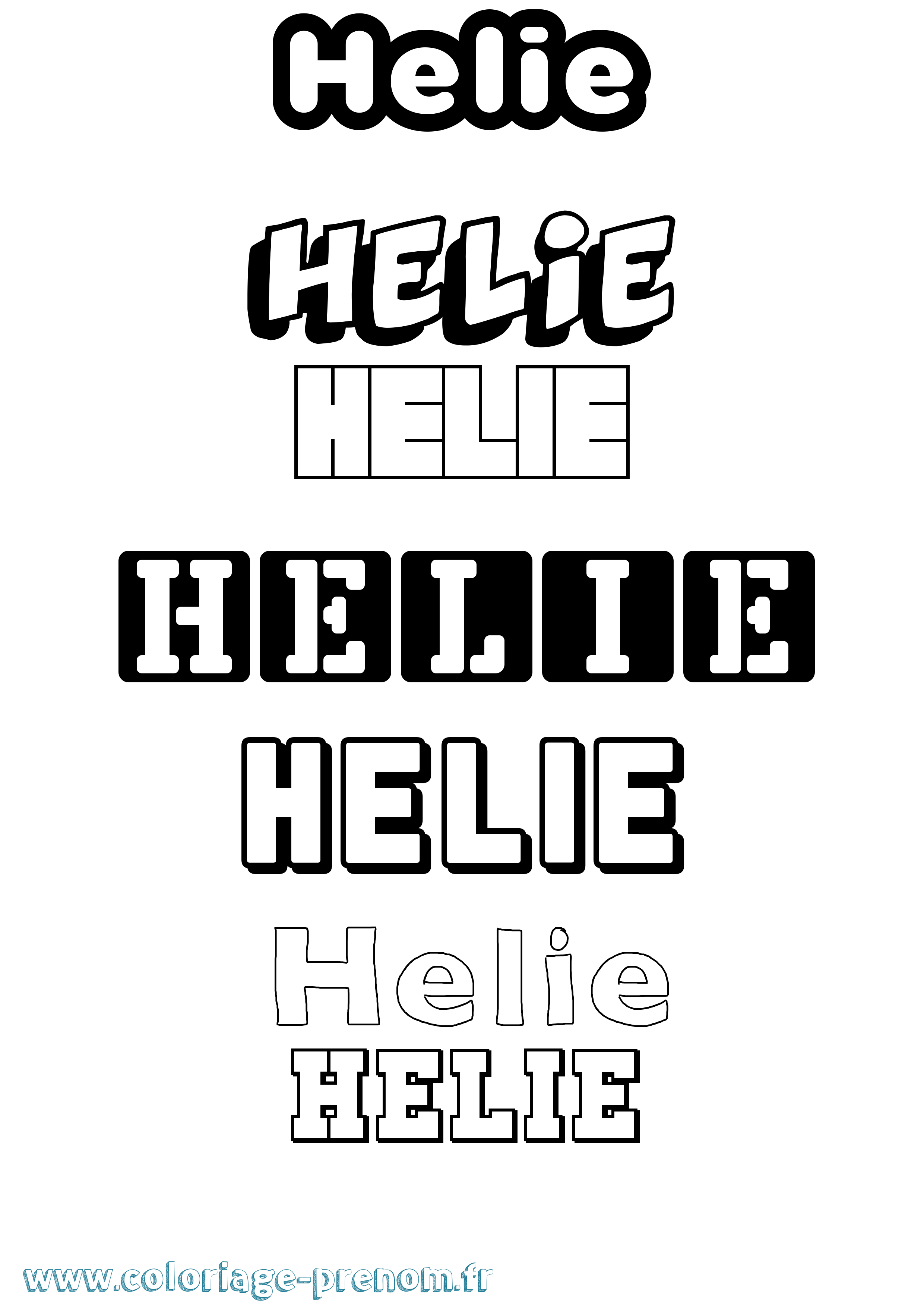 Coloriage Helie Coloriage prénom Helie
