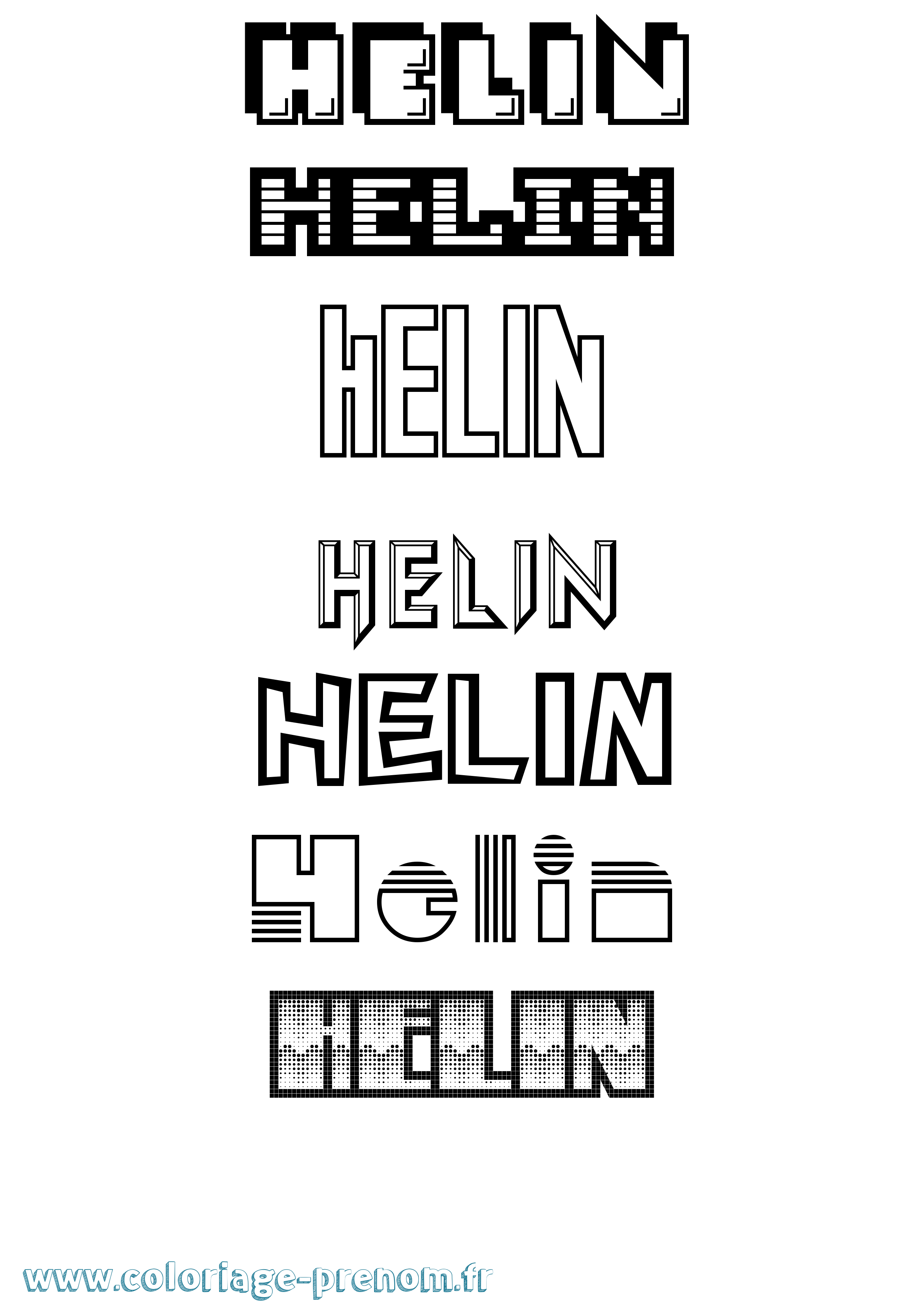 Coloriage prénom Helin Jeux Vidéos
