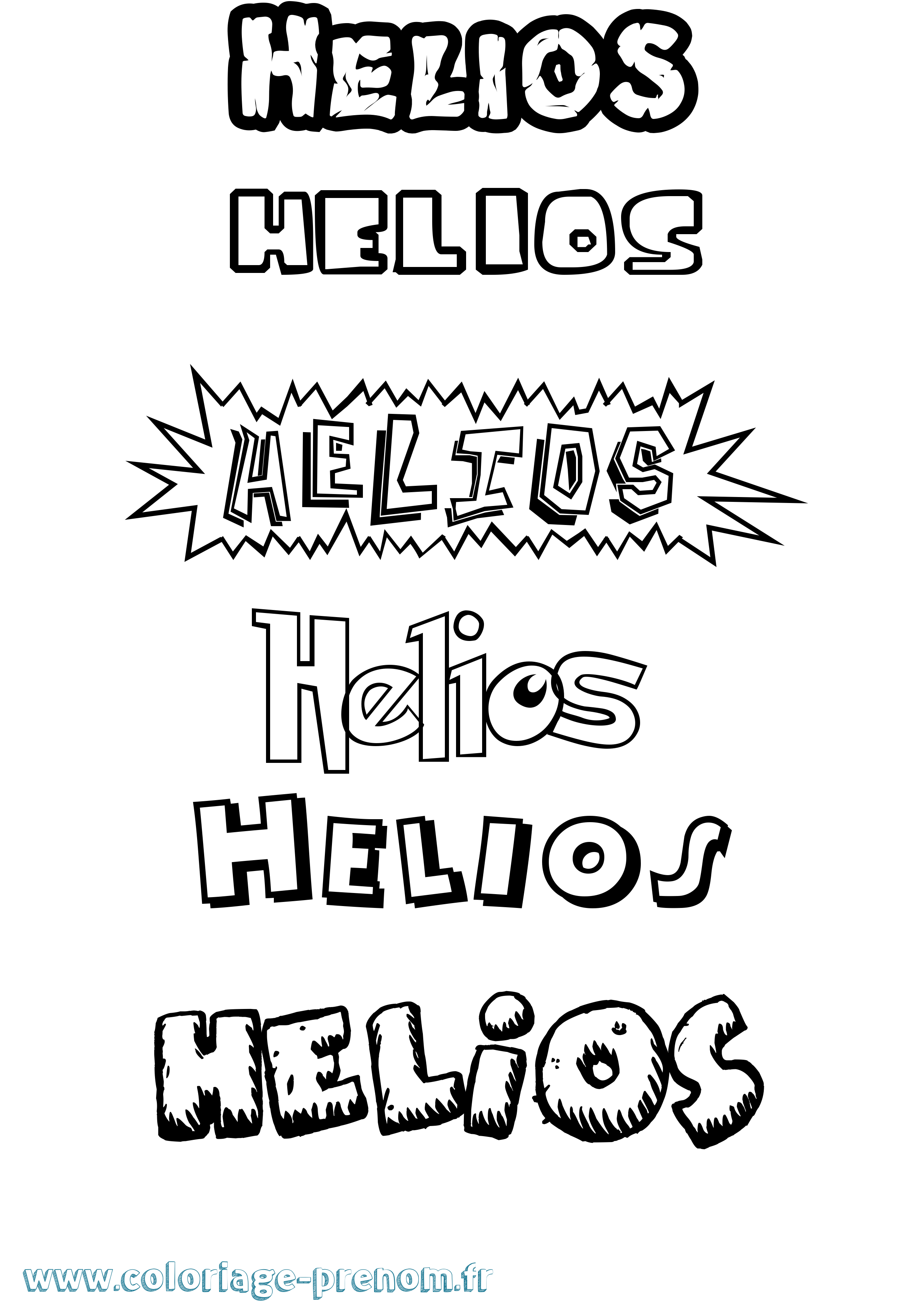 Coloriage Helios Dessin Animé Coloriage prénom Helios Dessin Animé