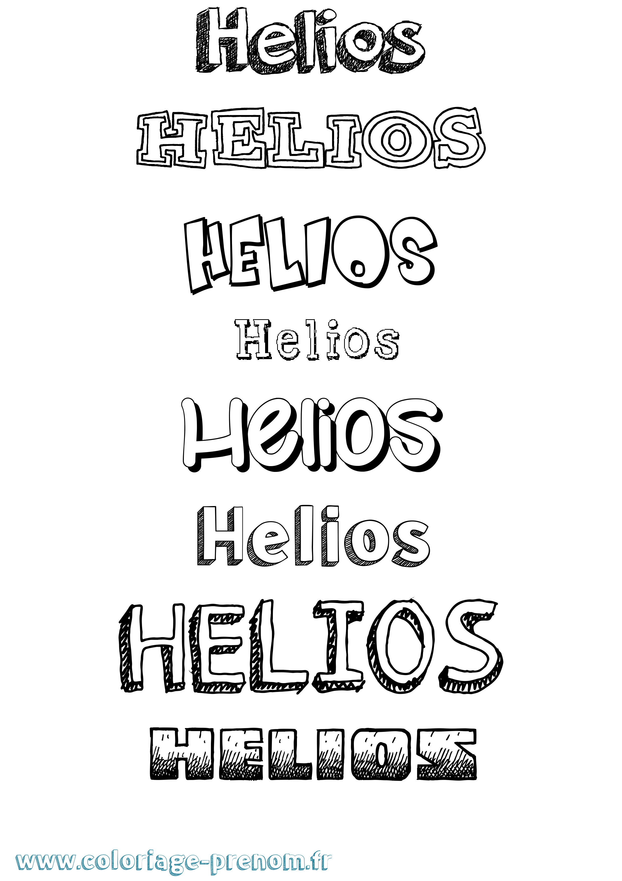 Coloriage prénom Helios Dessiné