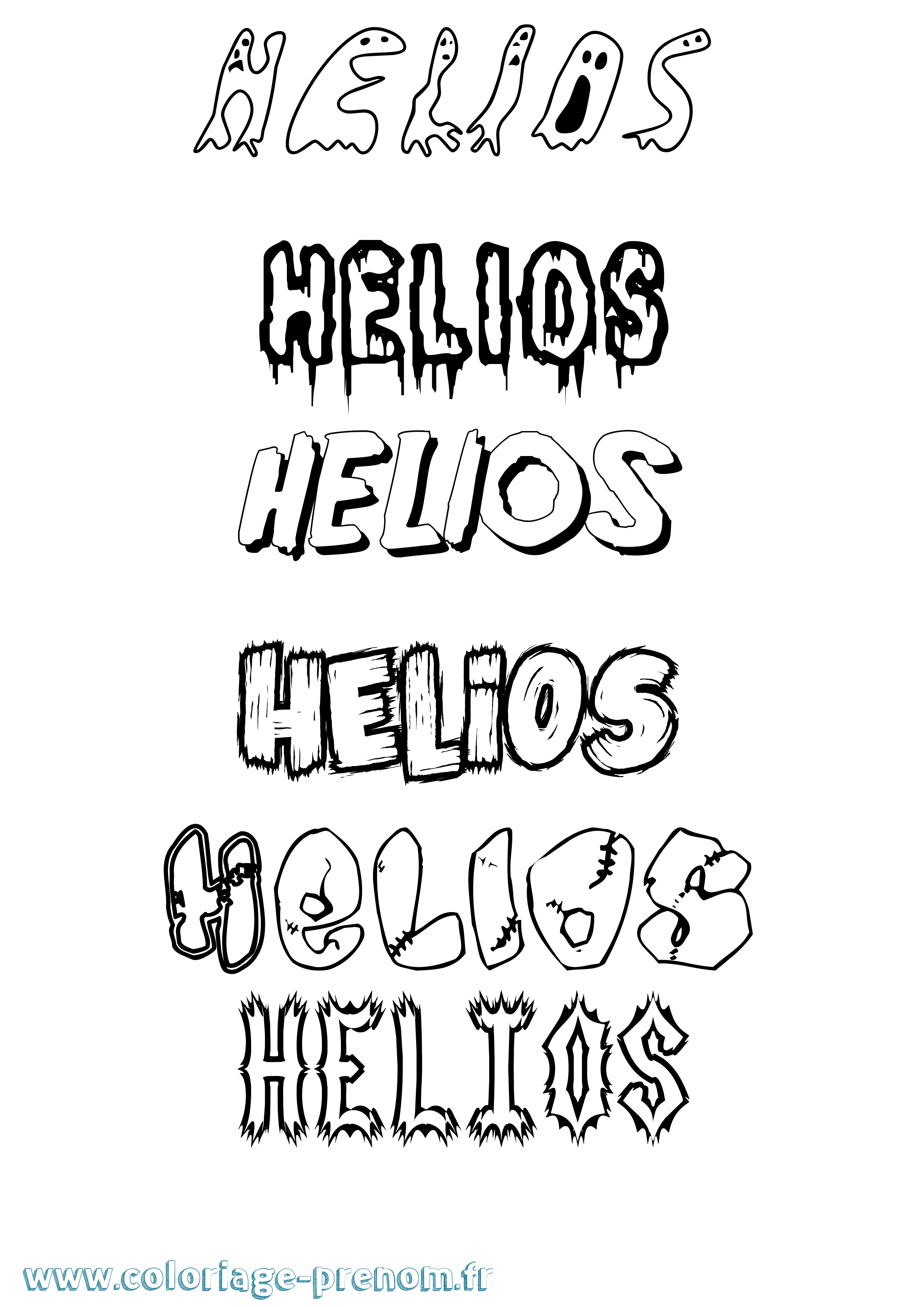 Coloriage prénom Helios Frisson