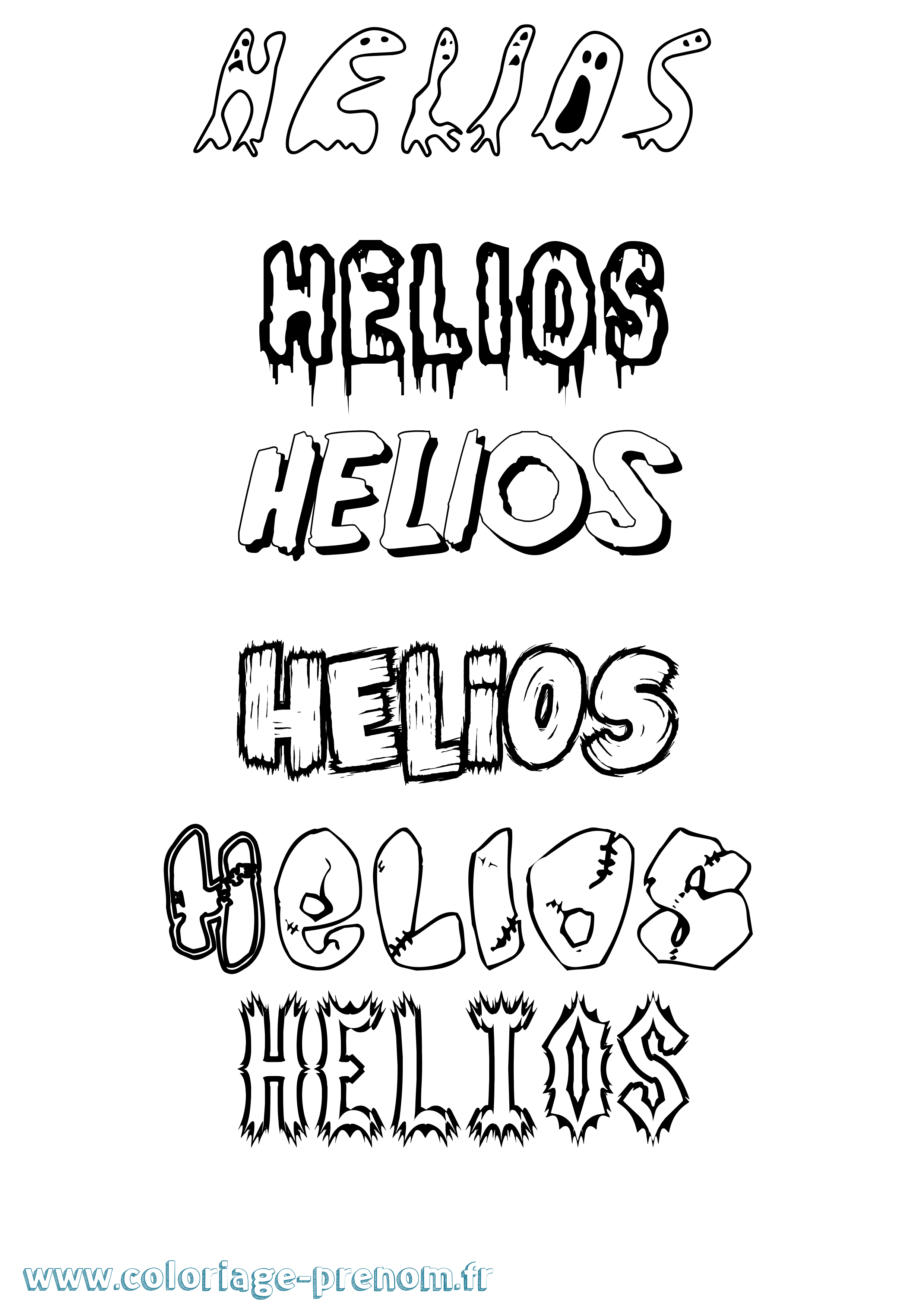 Coloriage Helios Frisson Coloriage prénom Helios Frisson