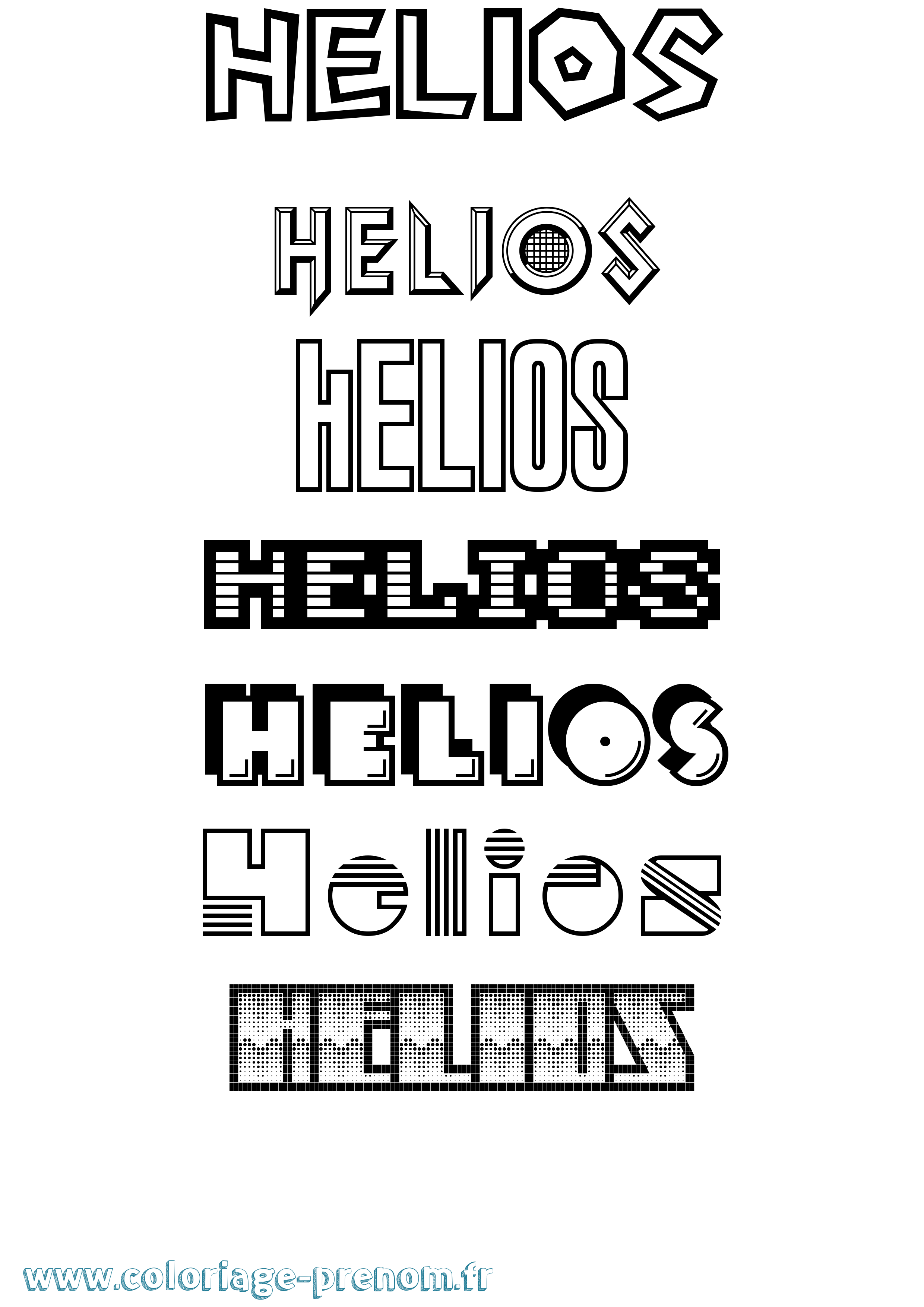 Coloriage prénom Helios
