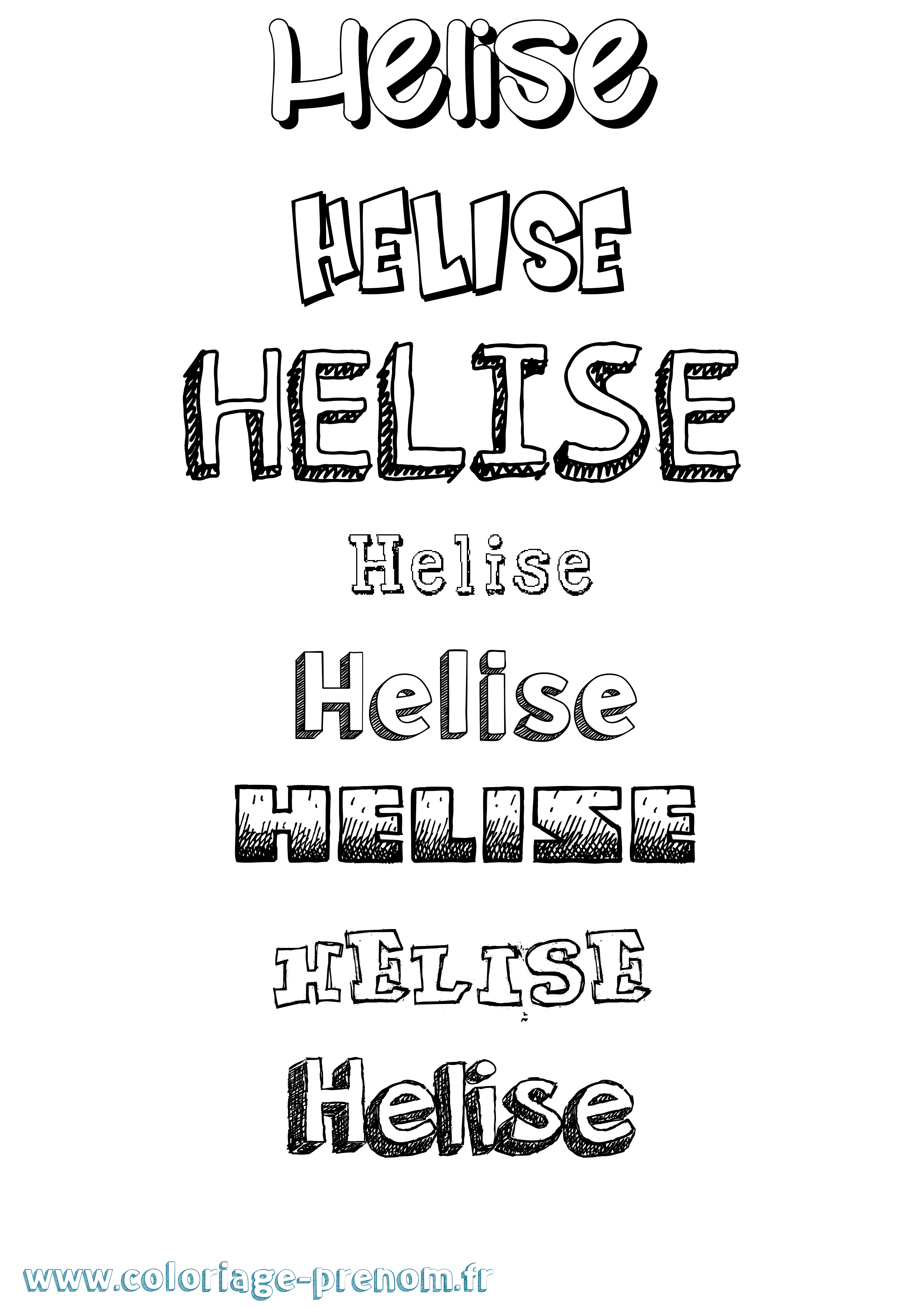 Coloriage prénom Helise Dessiné