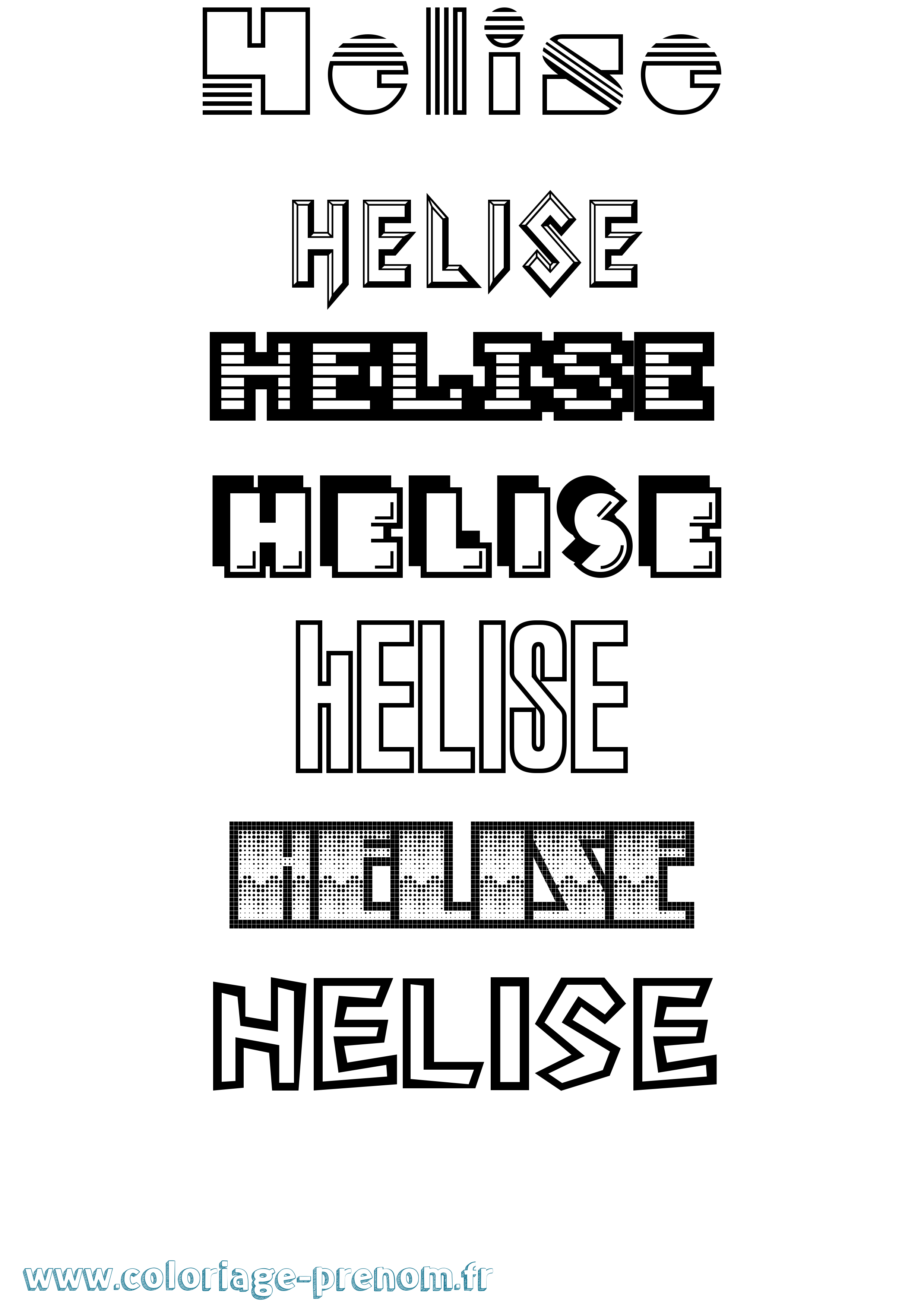 Coloriage Helise Jeux Vidéos Coloriage prénom Helise Jeux Vidéos