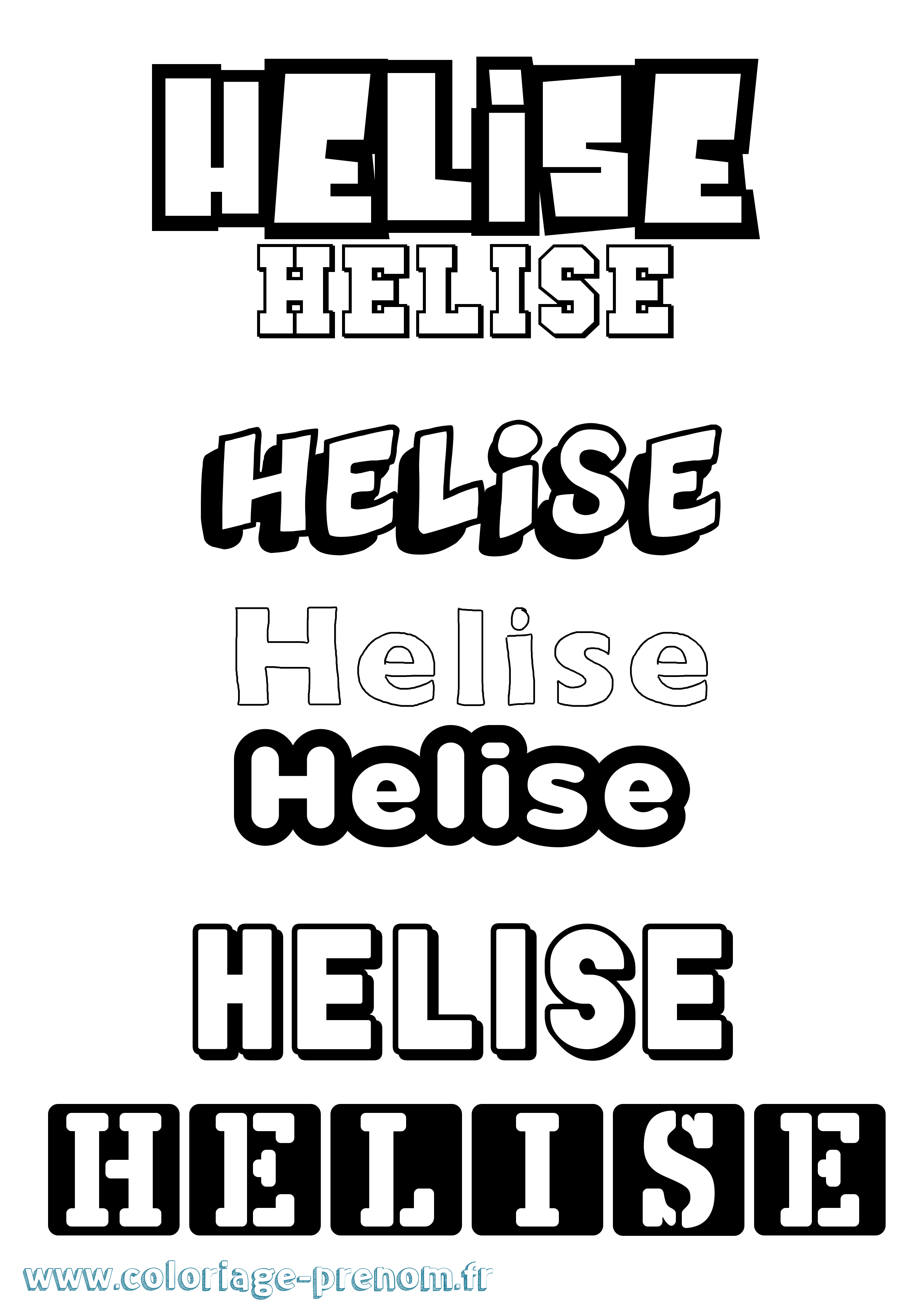 Coloriage prénom Helise Simple