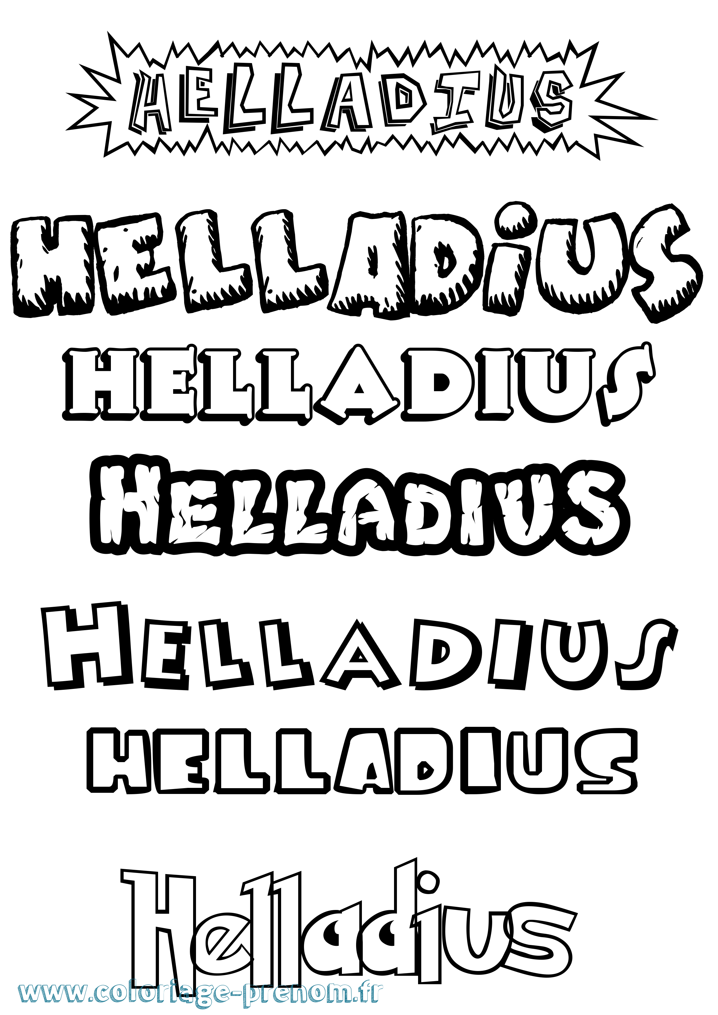 Coloriage Helladius Dessin Animé Coloriage prénom Helladius Dessin Animé