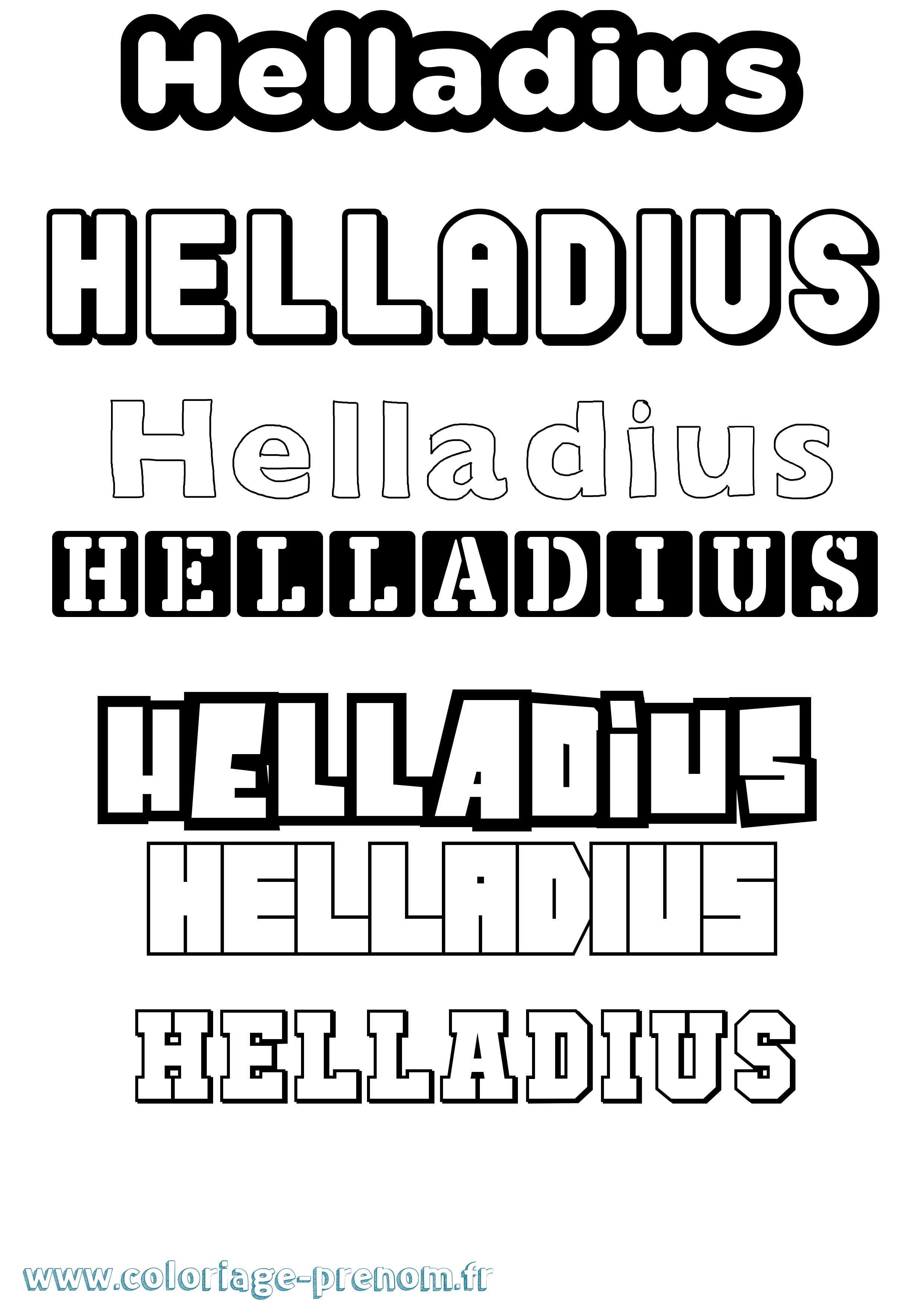 Coloriage prénom Helladius Simple