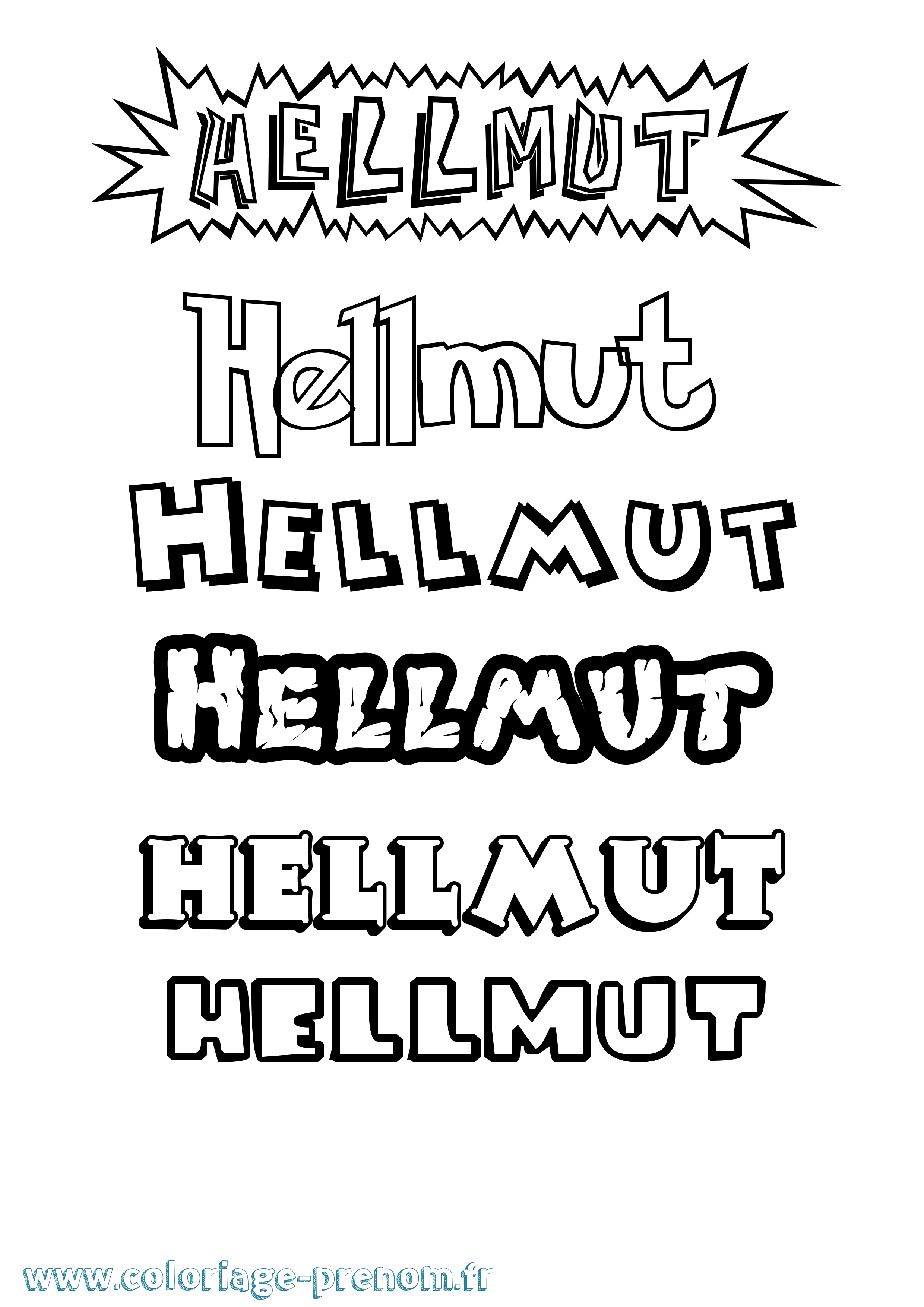 Coloriage prénom Hellmut Dessin Animé