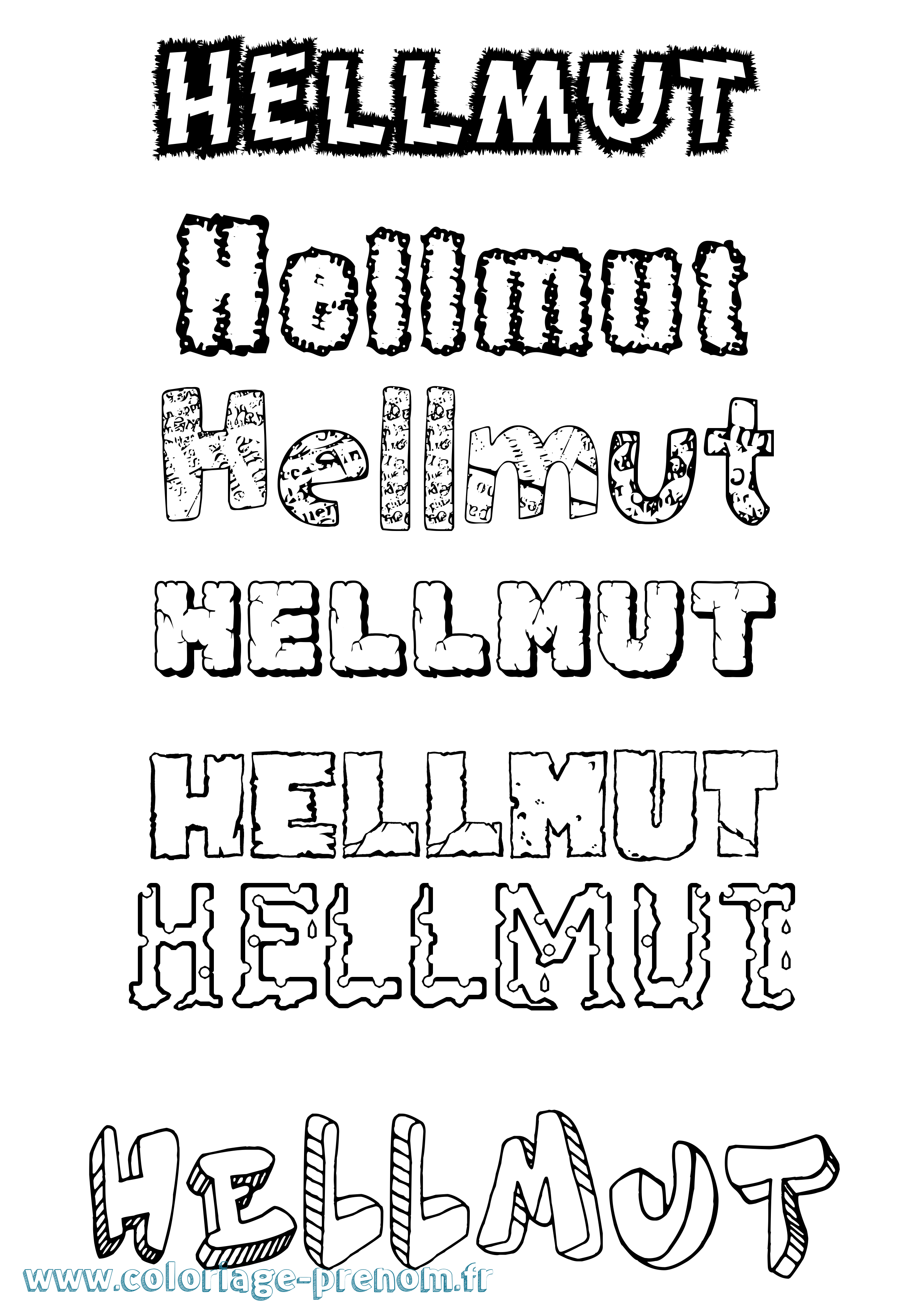 Coloriage prénom Hellmut Destructuré