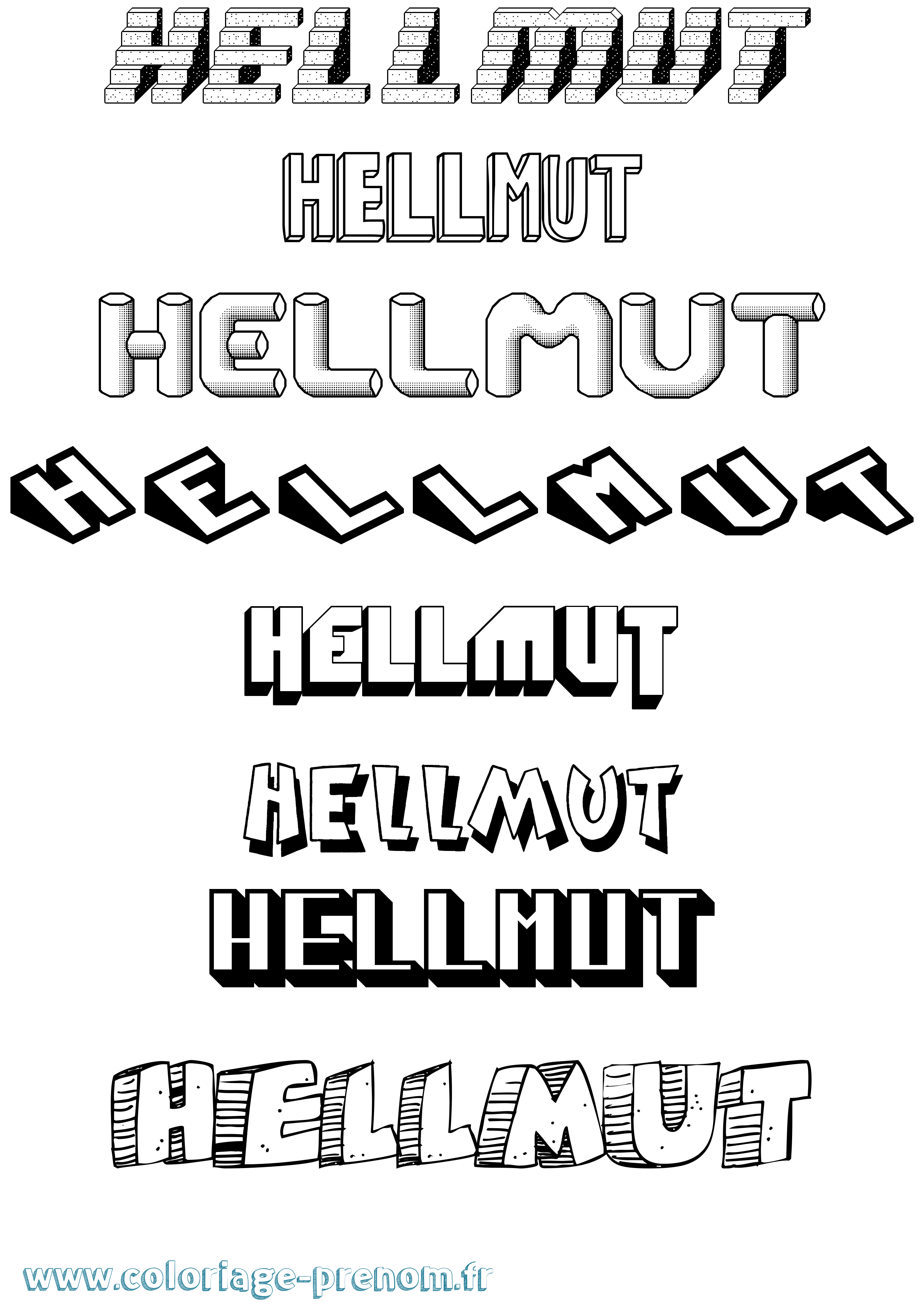 Coloriage prénom Hellmut Effet 3D