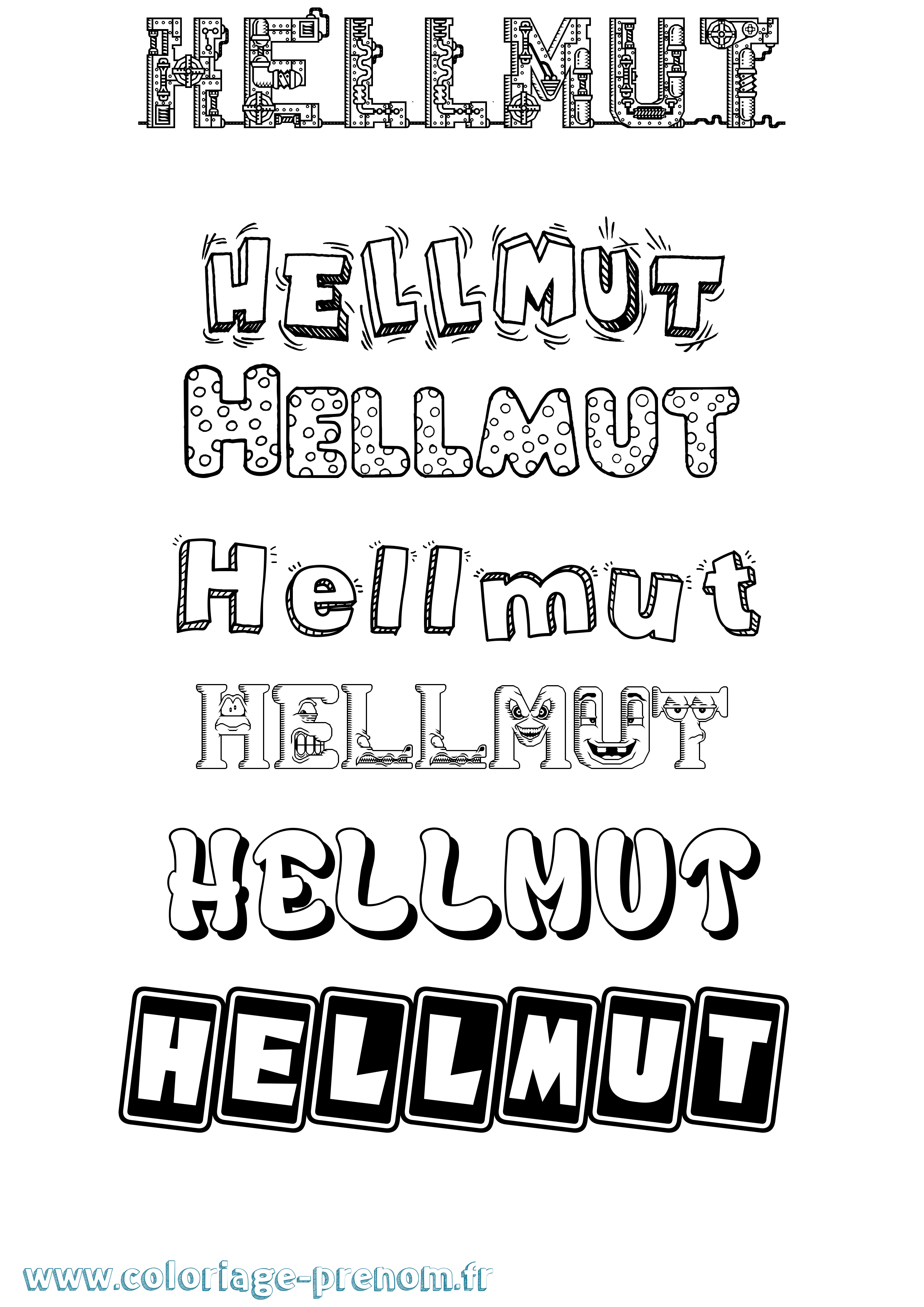 Coloriage prénom Hellmut Fun