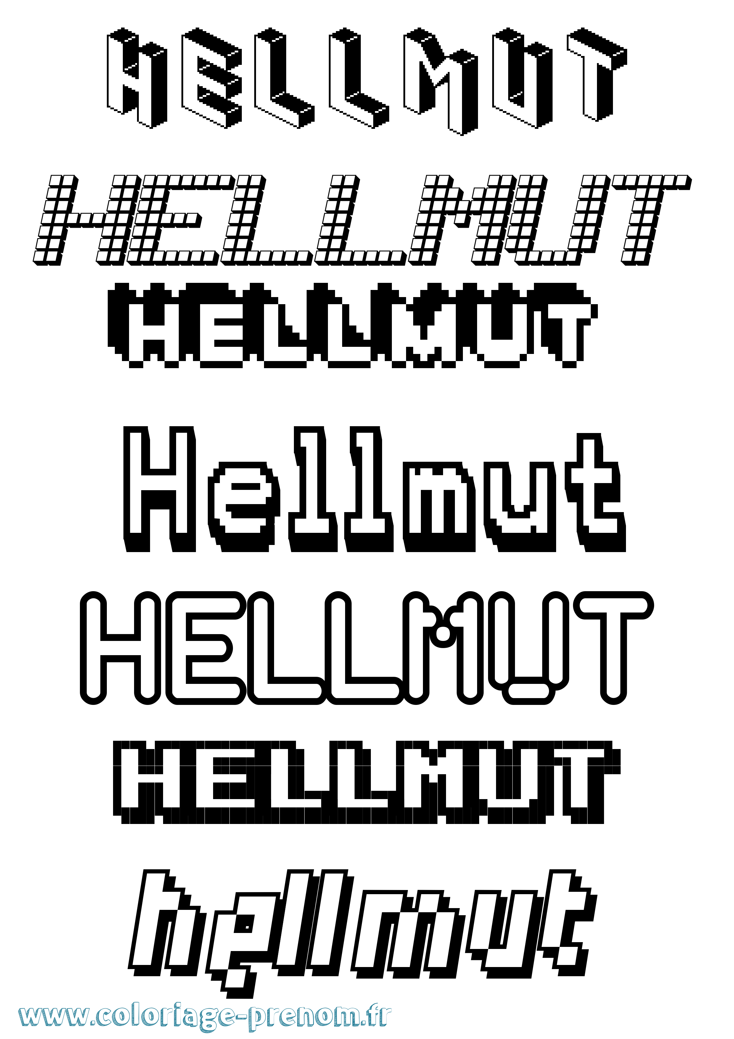 Coloriage prénom Hellmut Pixel
