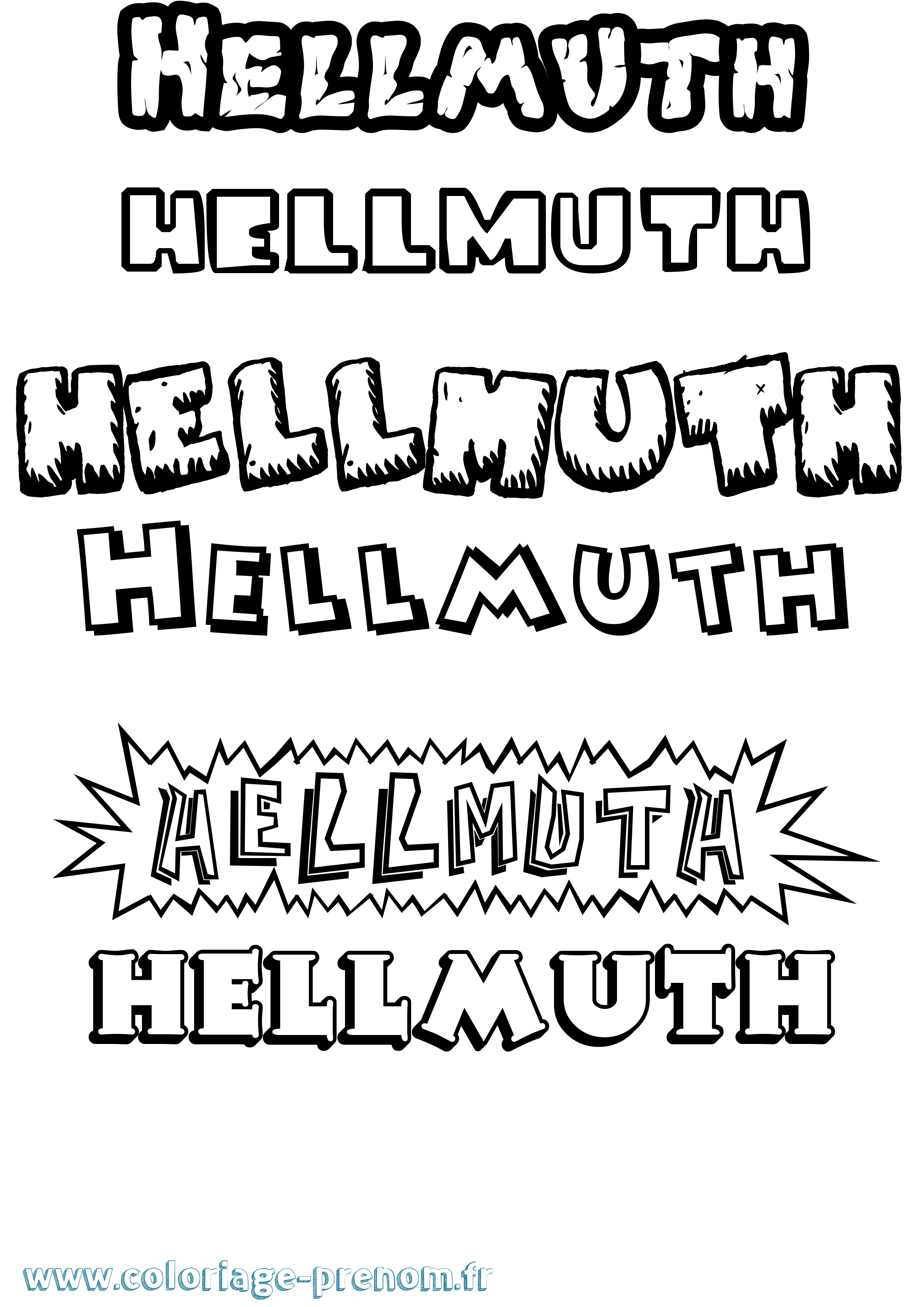 Coloriage prénom Hellmuth Dessin Animé