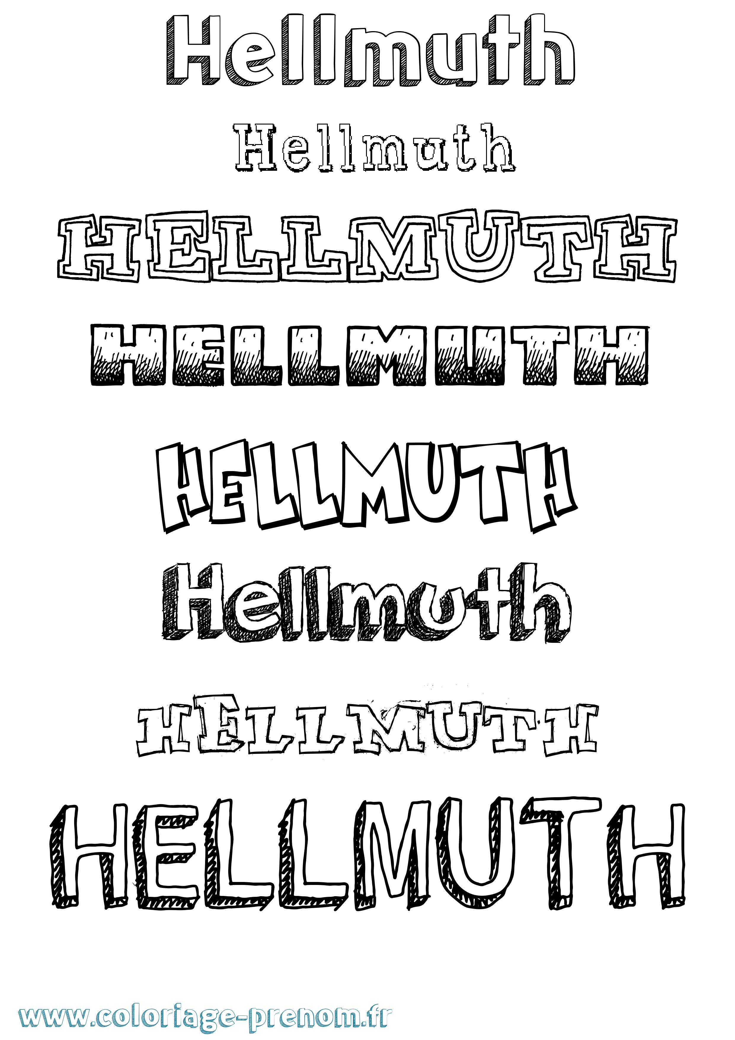 Coloriage prénom Hellmuth Dessiné