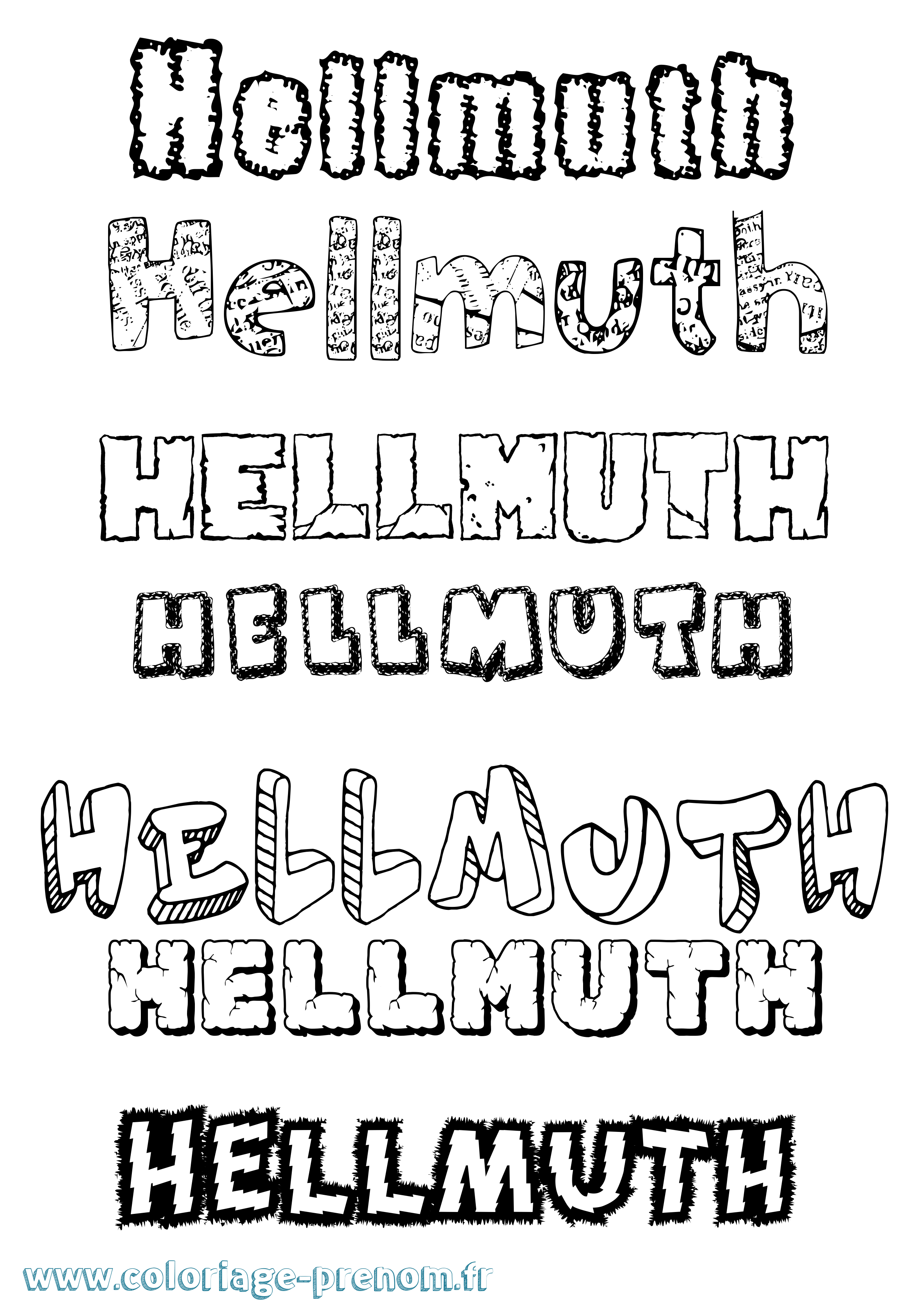 Coloriage prénom Hellmuth Destructuré