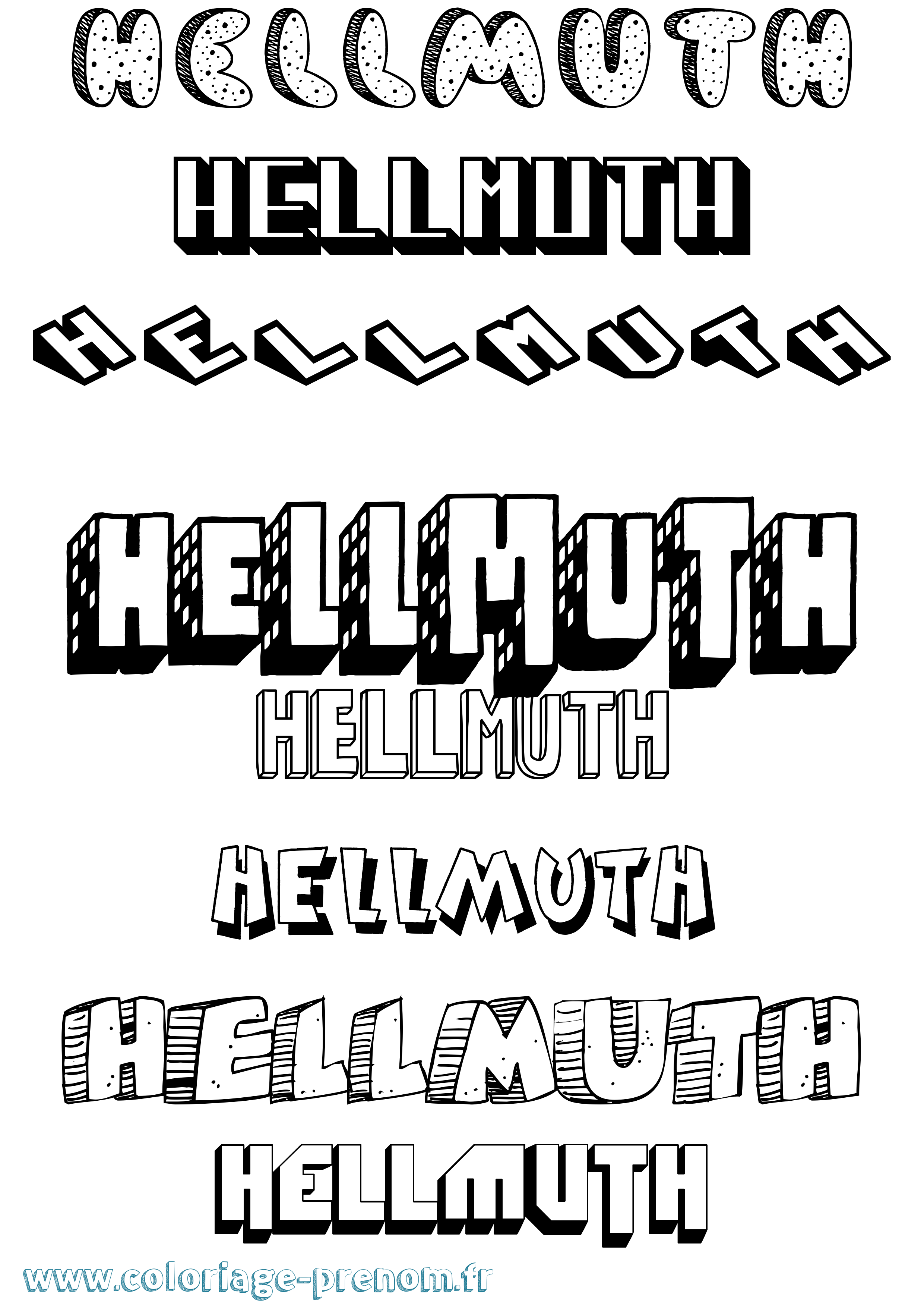 Coloriage prénom Hellmuth Effet 3D