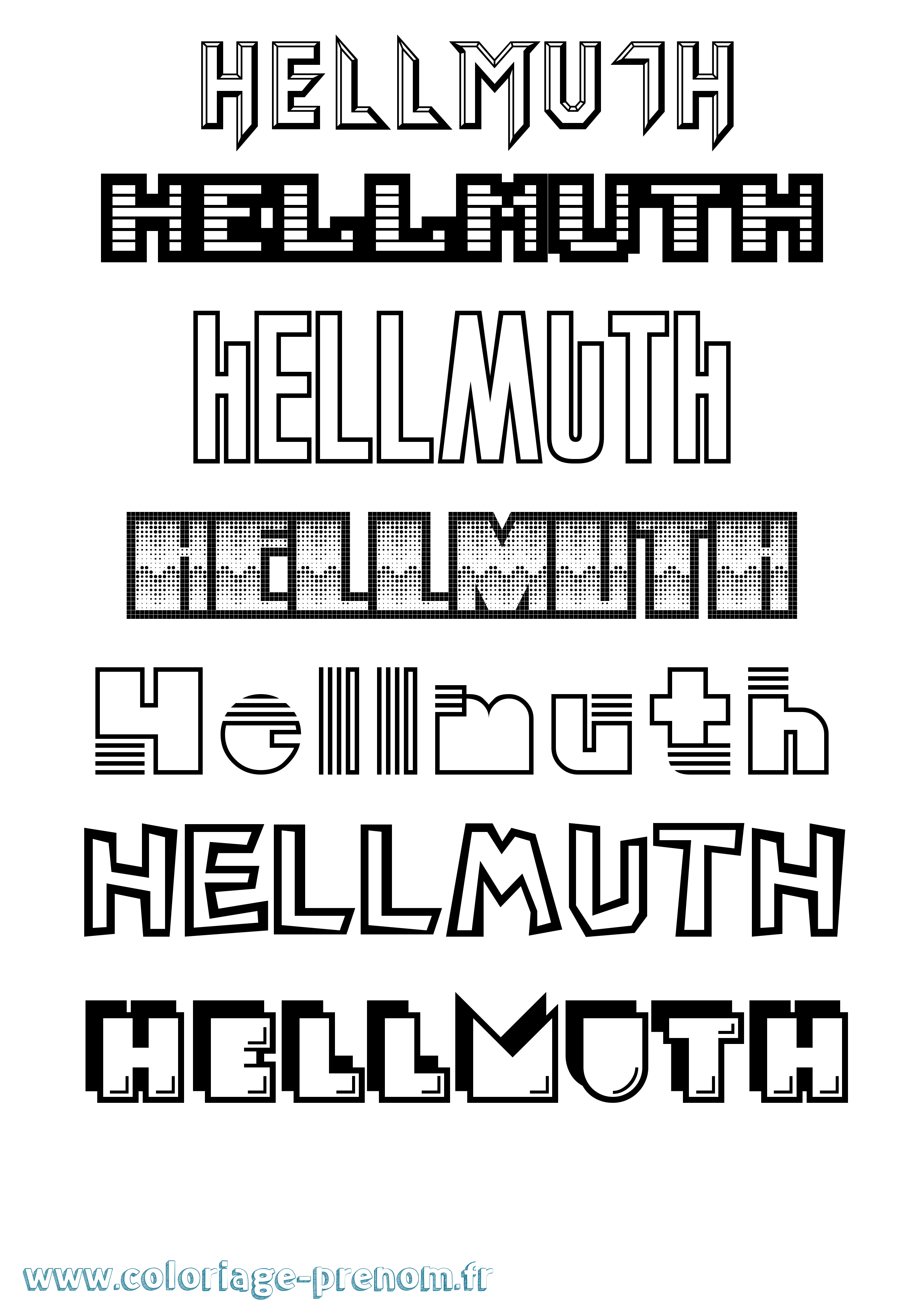 Coloriage prénom Hellmuth Jeux Vidéos
