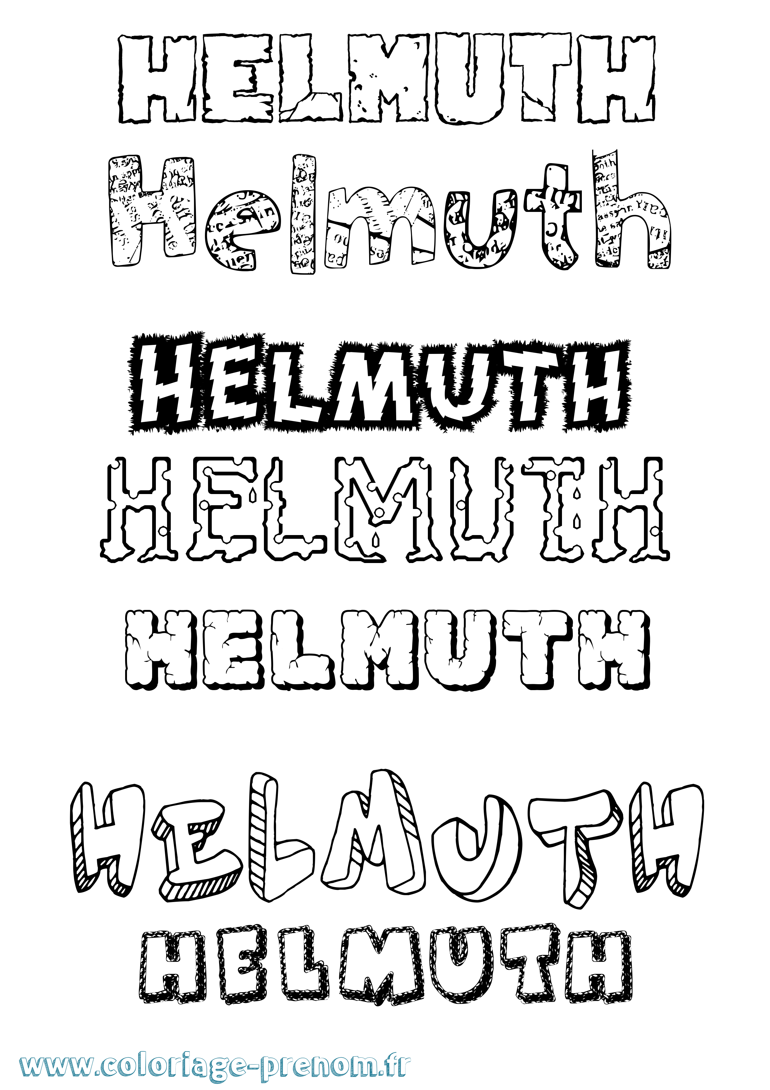 Coloriage prénom Helmuth Destructuré