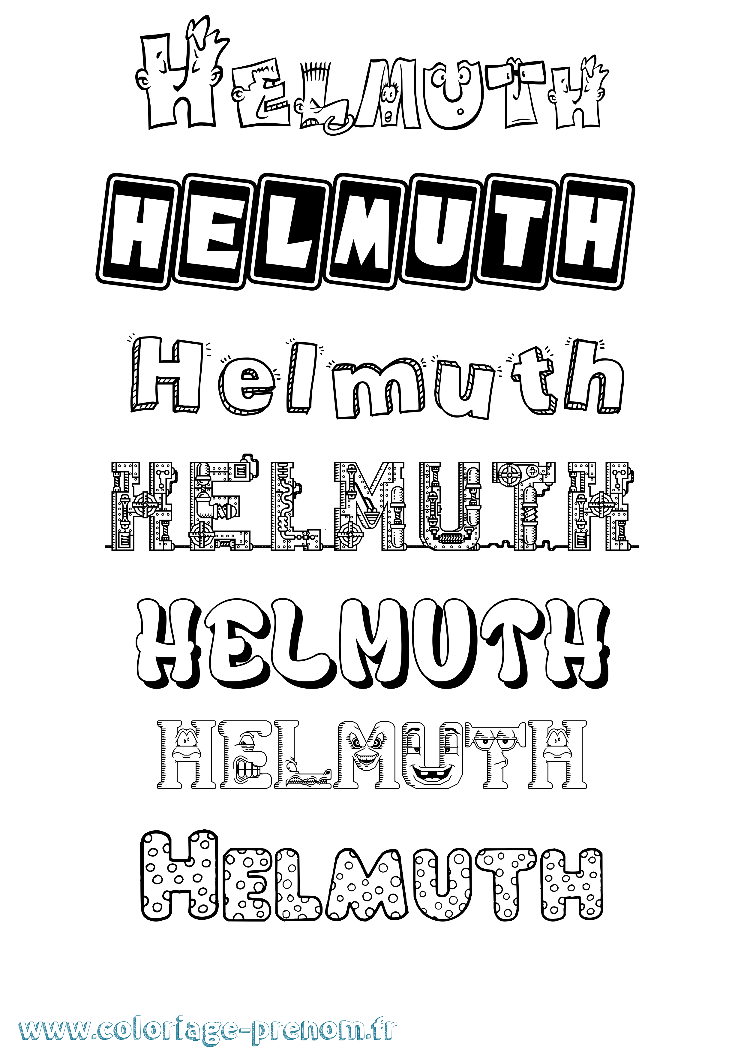 Coloriage prénom Helmuth Fun