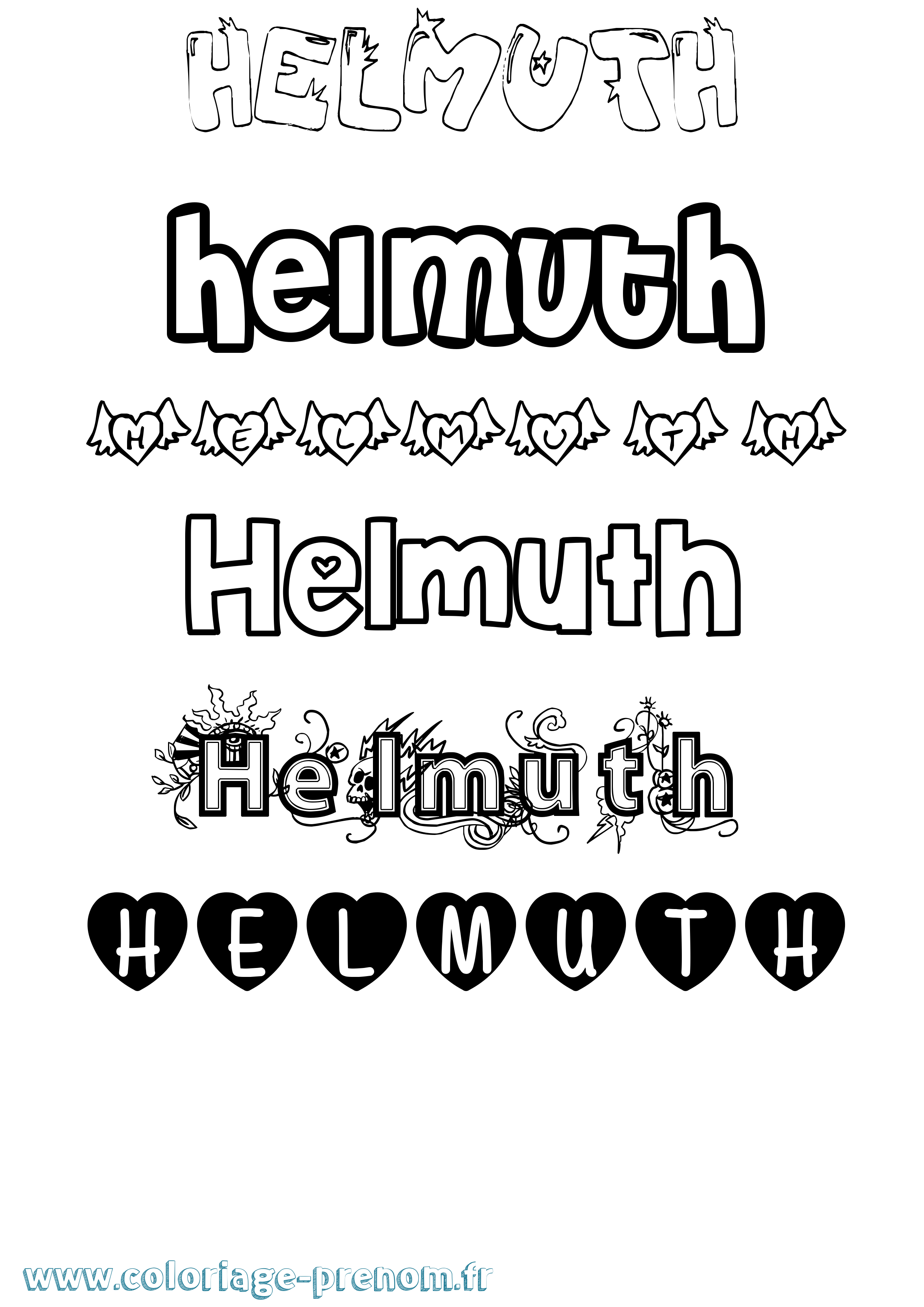 Coloriage prénom Helmuth Girly