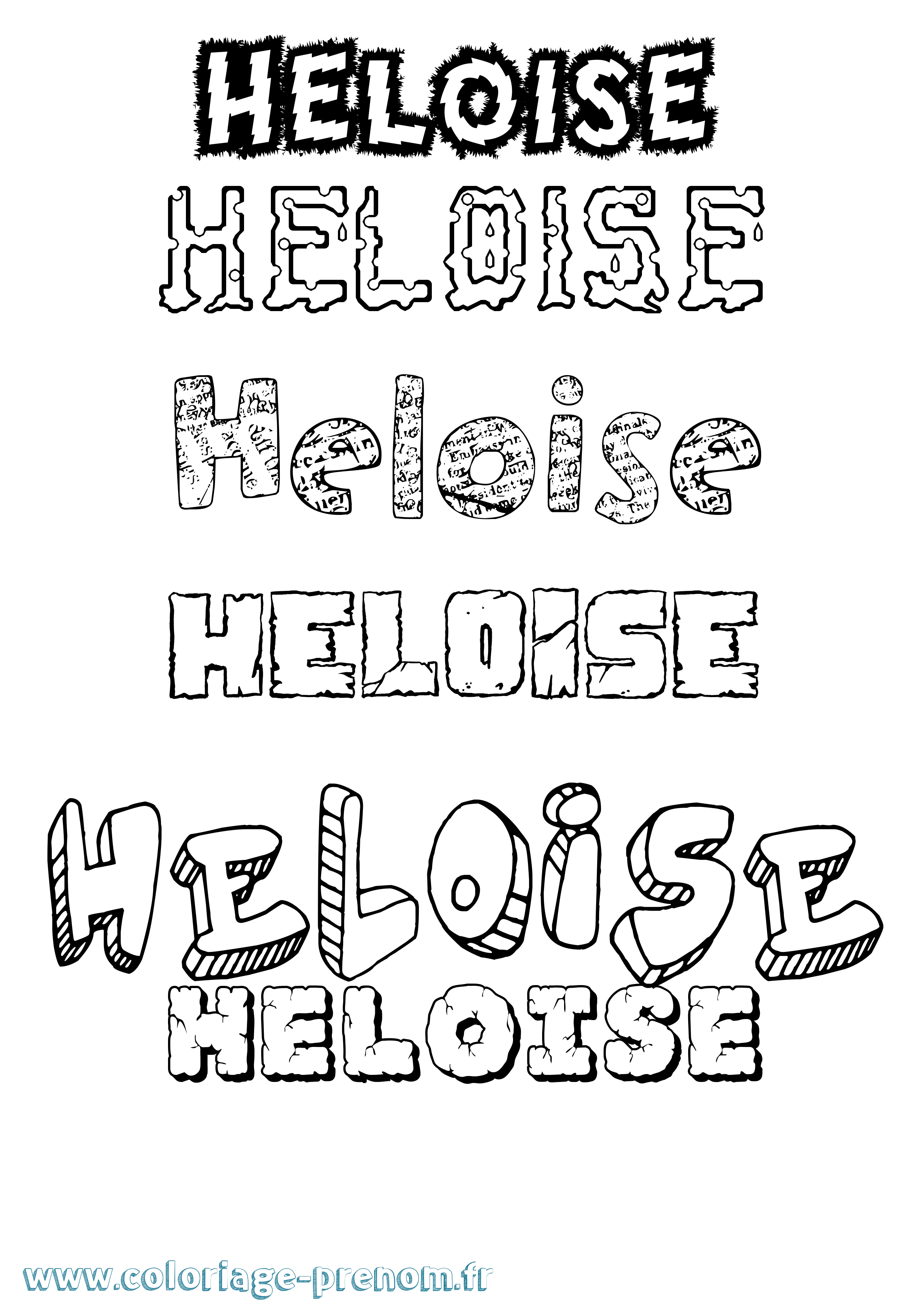Coloriage prénom Heloïse Destructuré