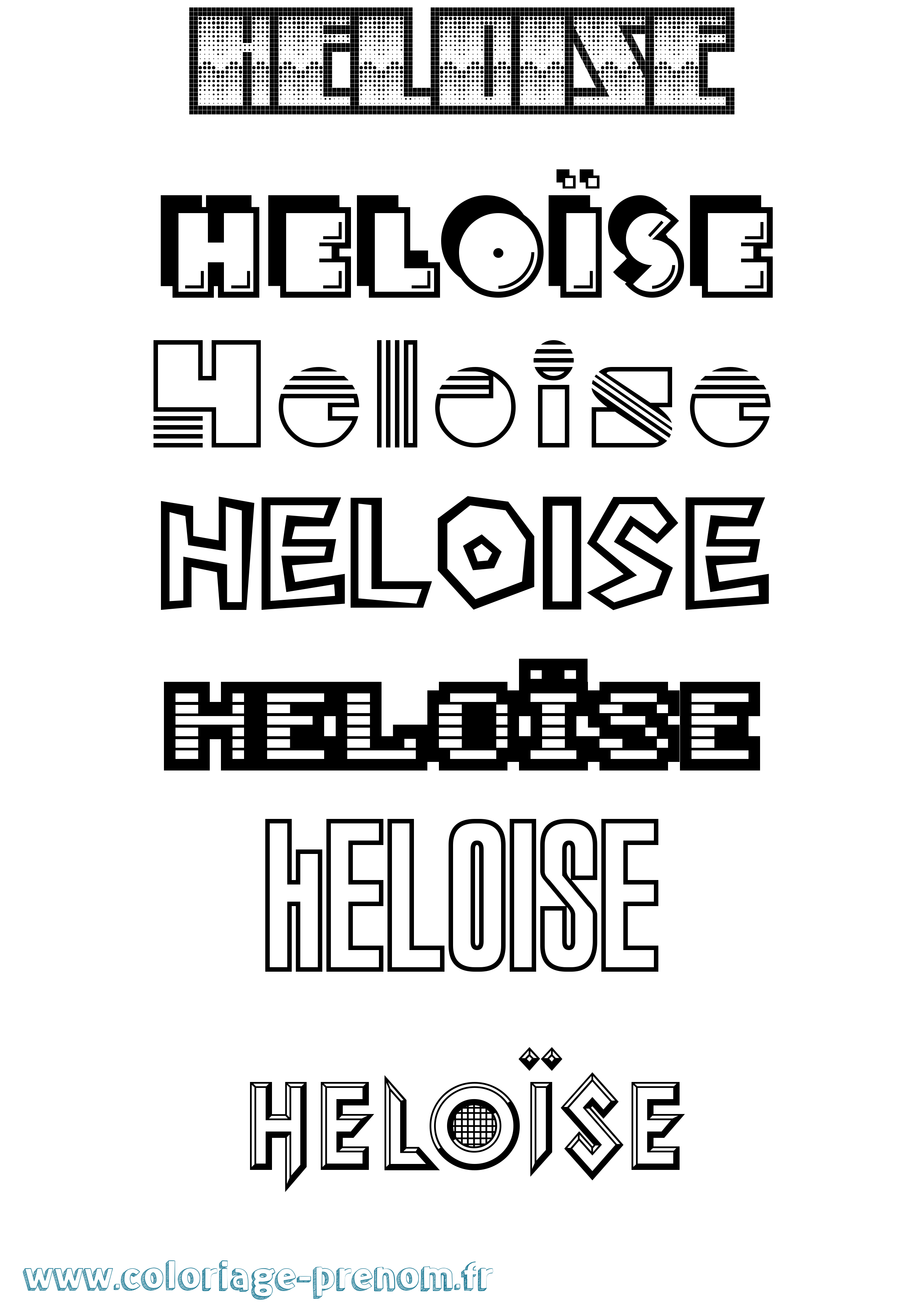 Coloriage prénom Heloïse